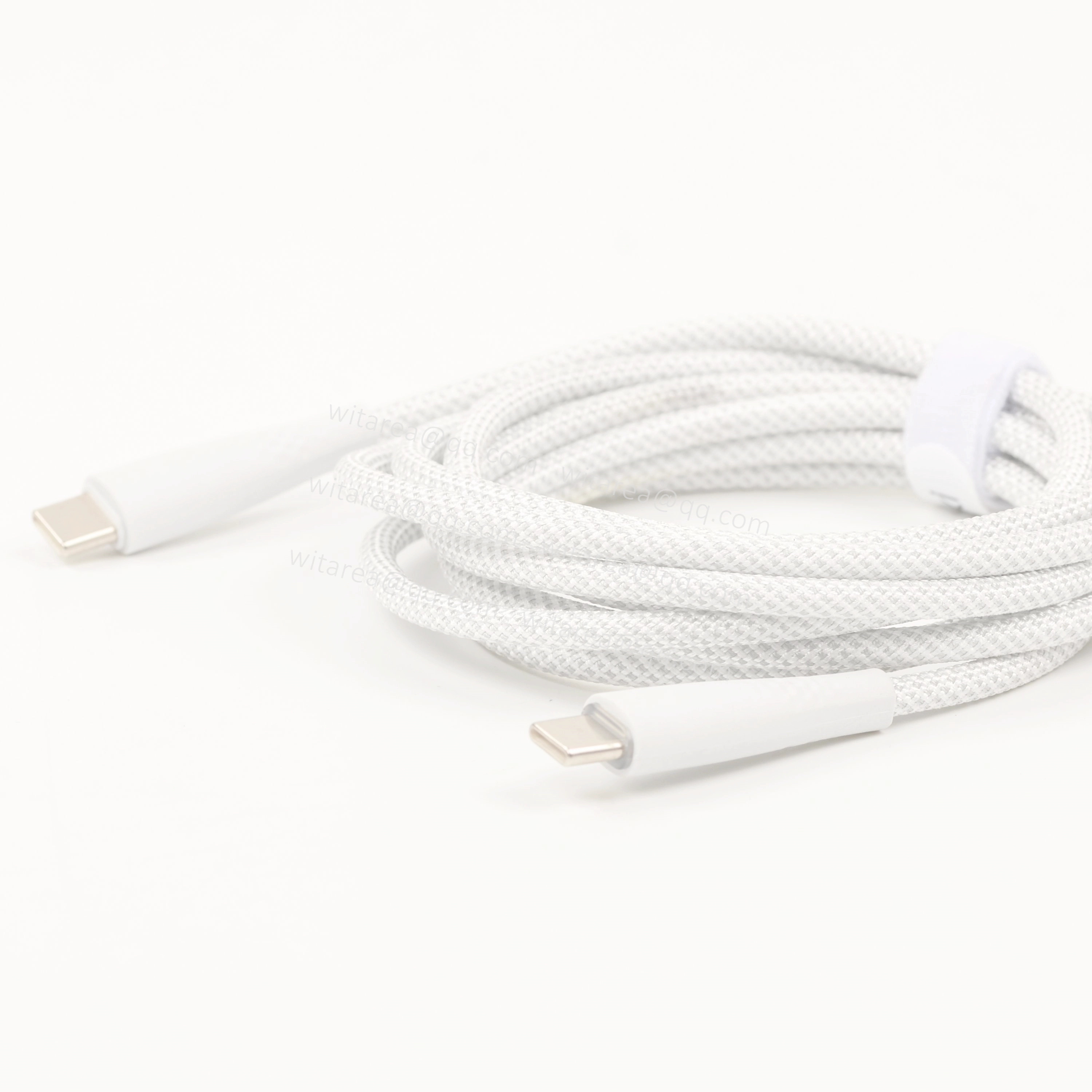 Custom braided USB type C cable with LED light