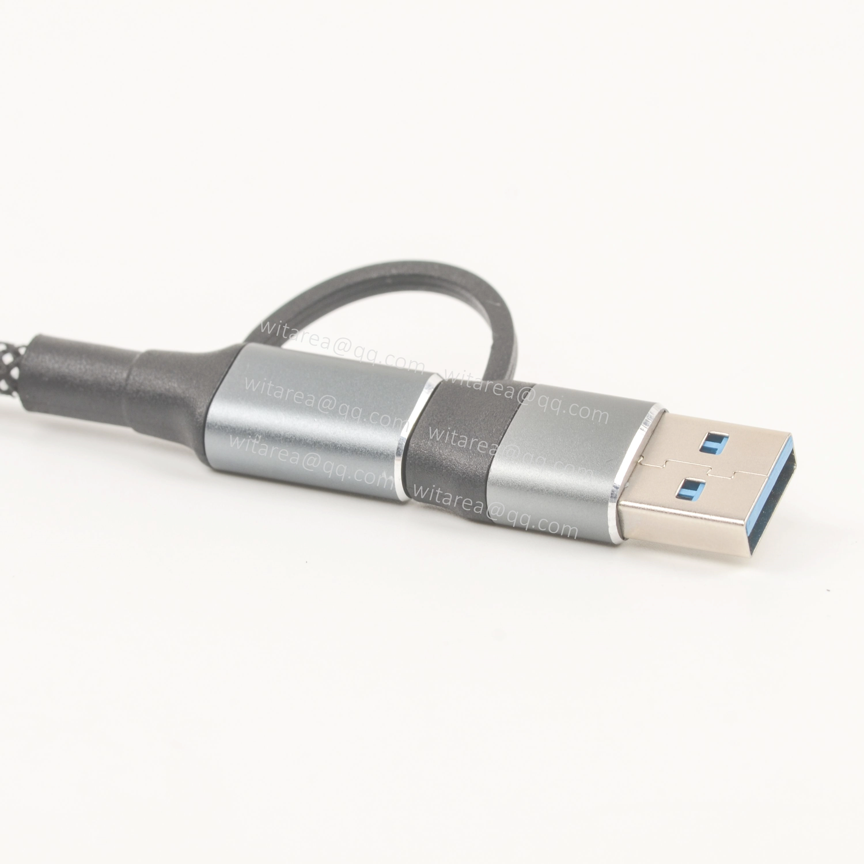 2-in-1 USB-A to USB-C to USB-C Cable