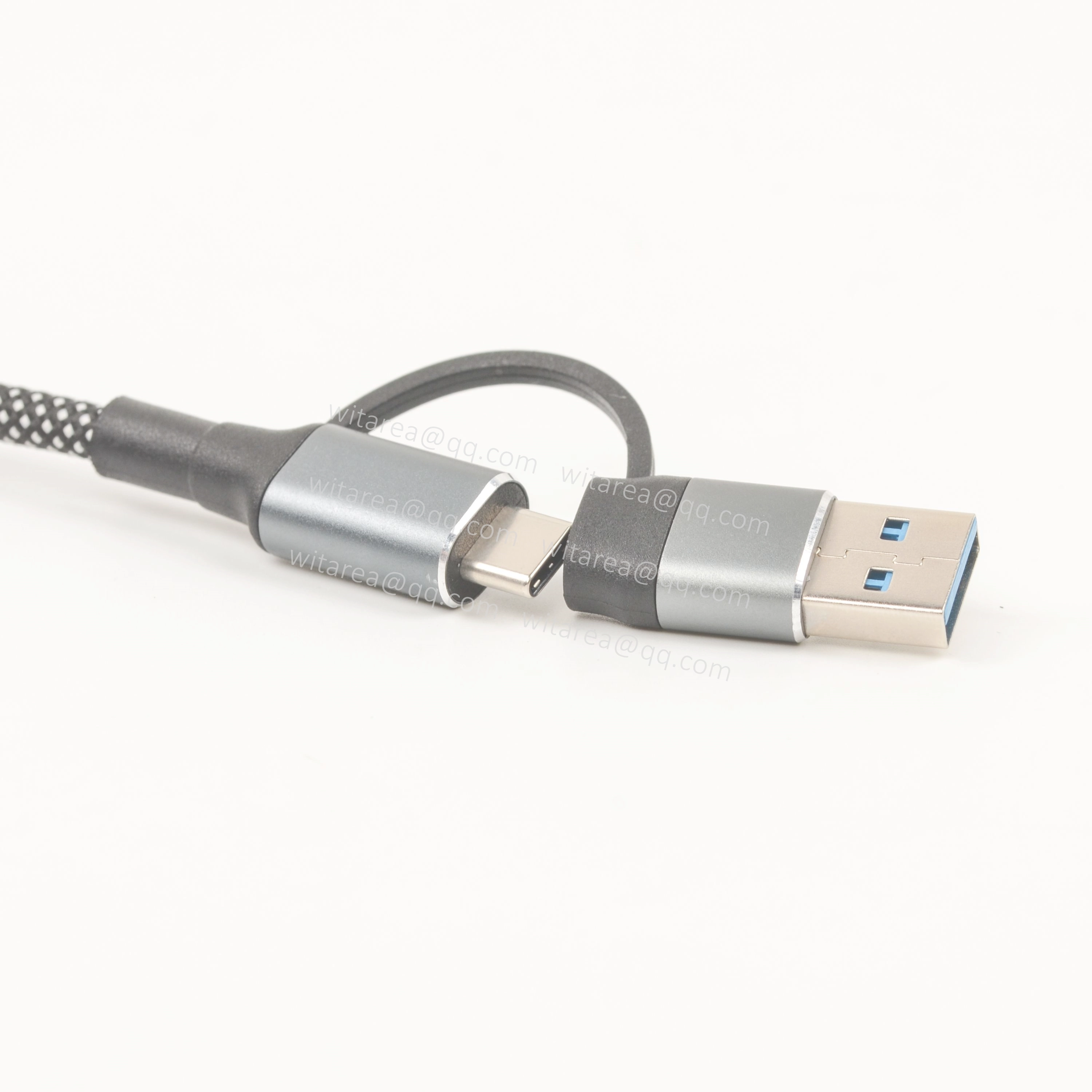 2-in-1 USB-A to USB-C to USB-C Cable