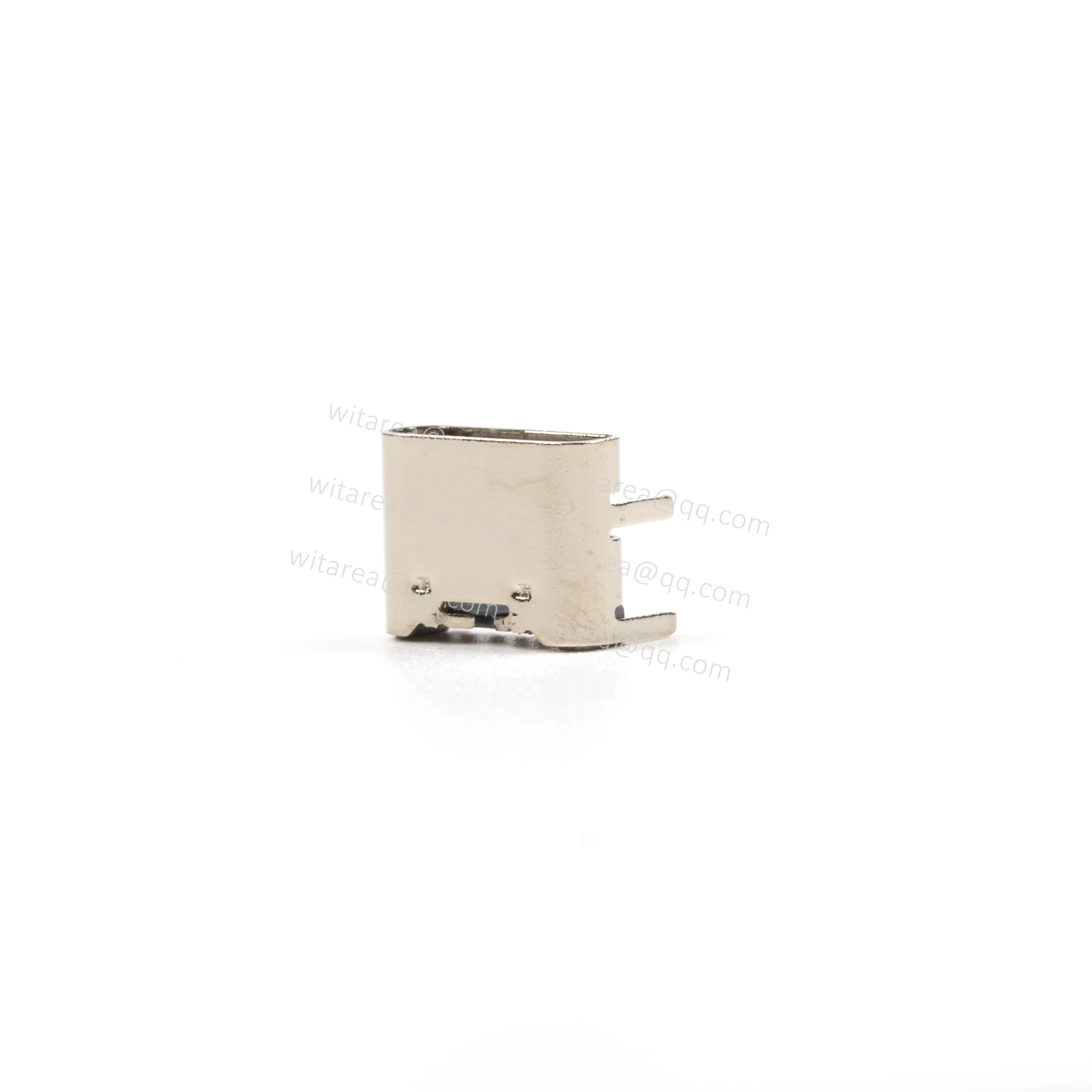 USB2.0 TYPE C 6P TOP-MOUNT SMT RECEPTACLE ,CH=1.68MM,L=6.8MM STAKES=1.9MM