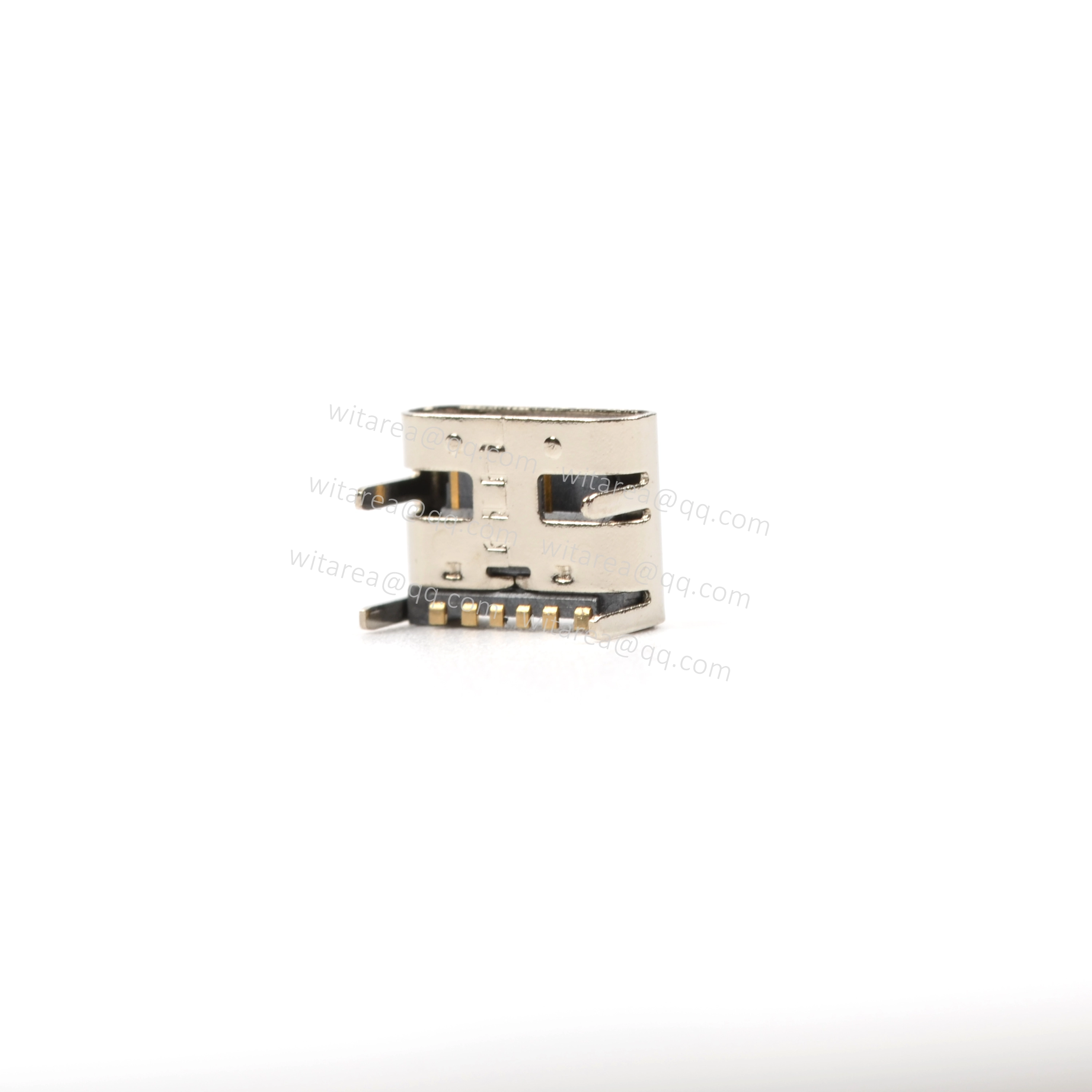USB2.0 TYPE C 6P TOP-MOUNT SMT RECEPTACLE ,CH=1.68MM,L=6.8MM STAKES=1.9MM