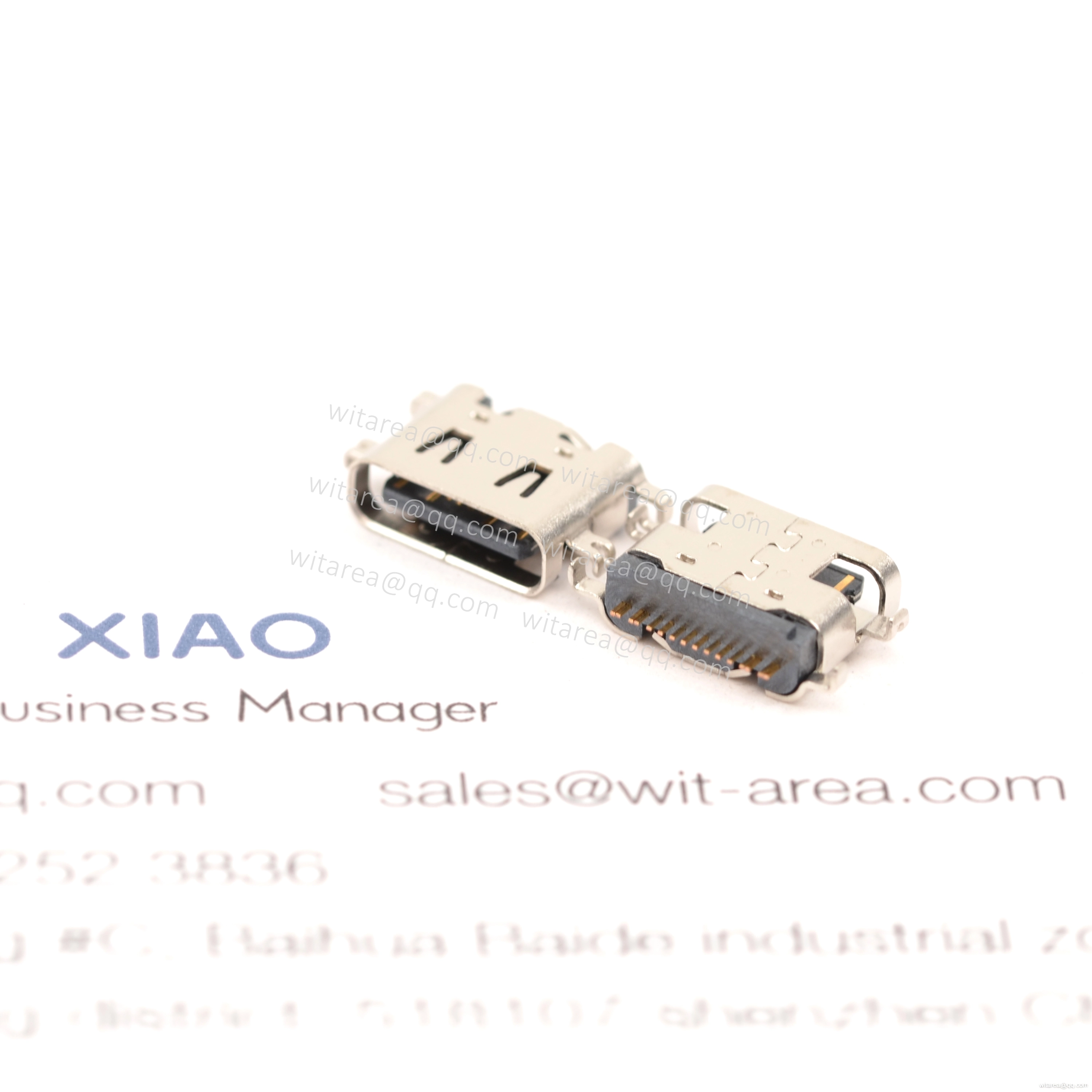 USB2.0 TYPE C 16P MID-MOUNT SMT RECEPTACLE WITH SPRING  ,CH=0.02MM,L= 6.5MM