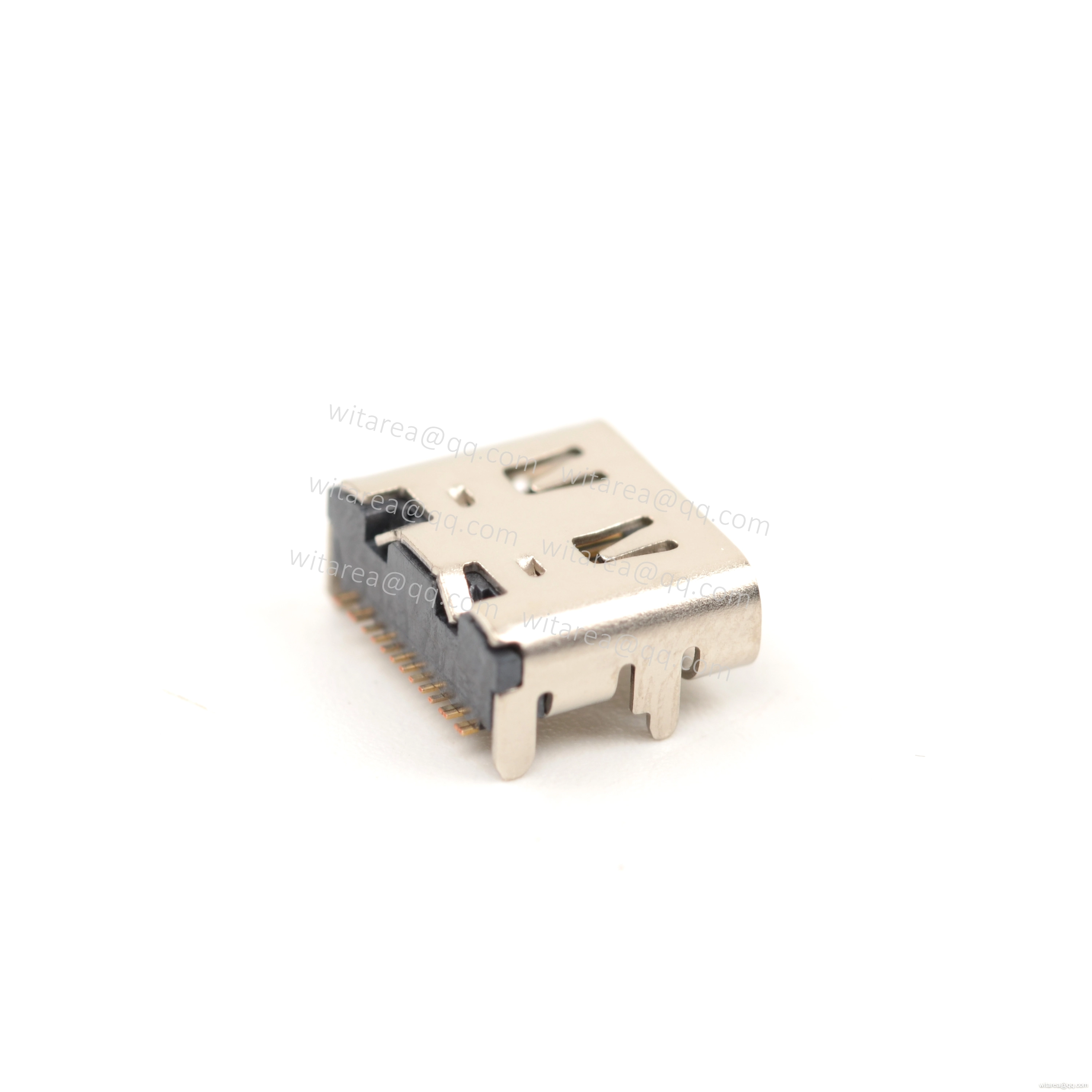 USB2.0 TYPE C 16P TOP-MOUNT SMT RECEPTACLE WITH SPRING,CH=1.68MM,L= 7.35MM