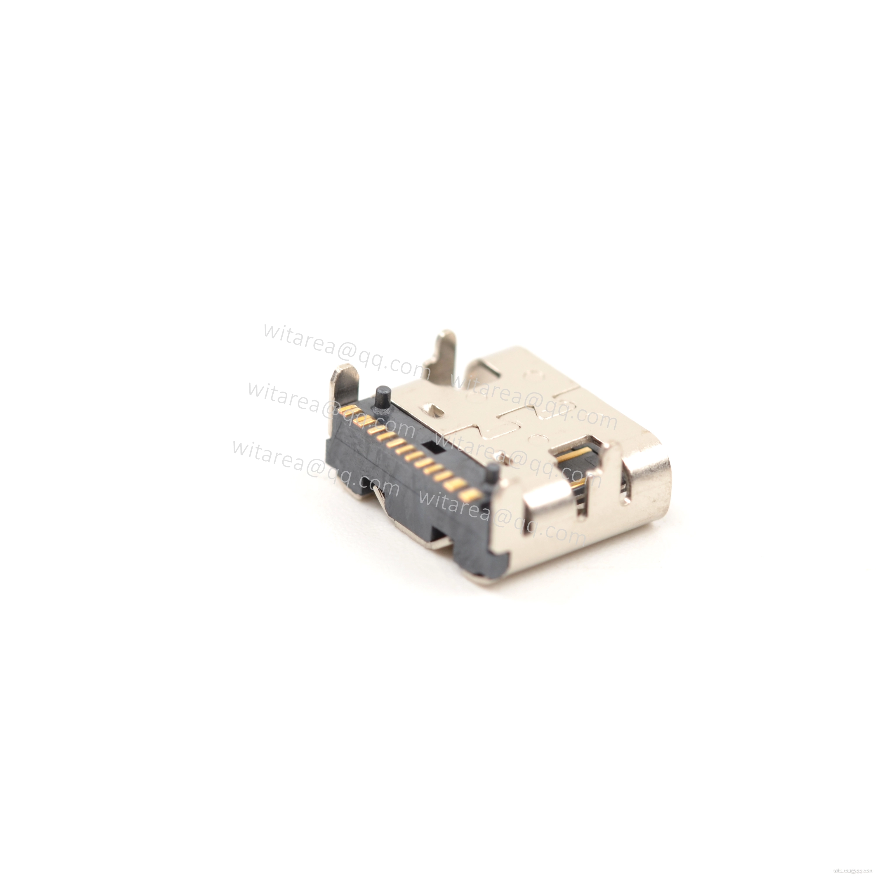 USB2.0 TYPE C 16P TOP-MOUNT SMT RECEPTACLE WITH SPRING,CH=1.68MM,L= 7.35MM