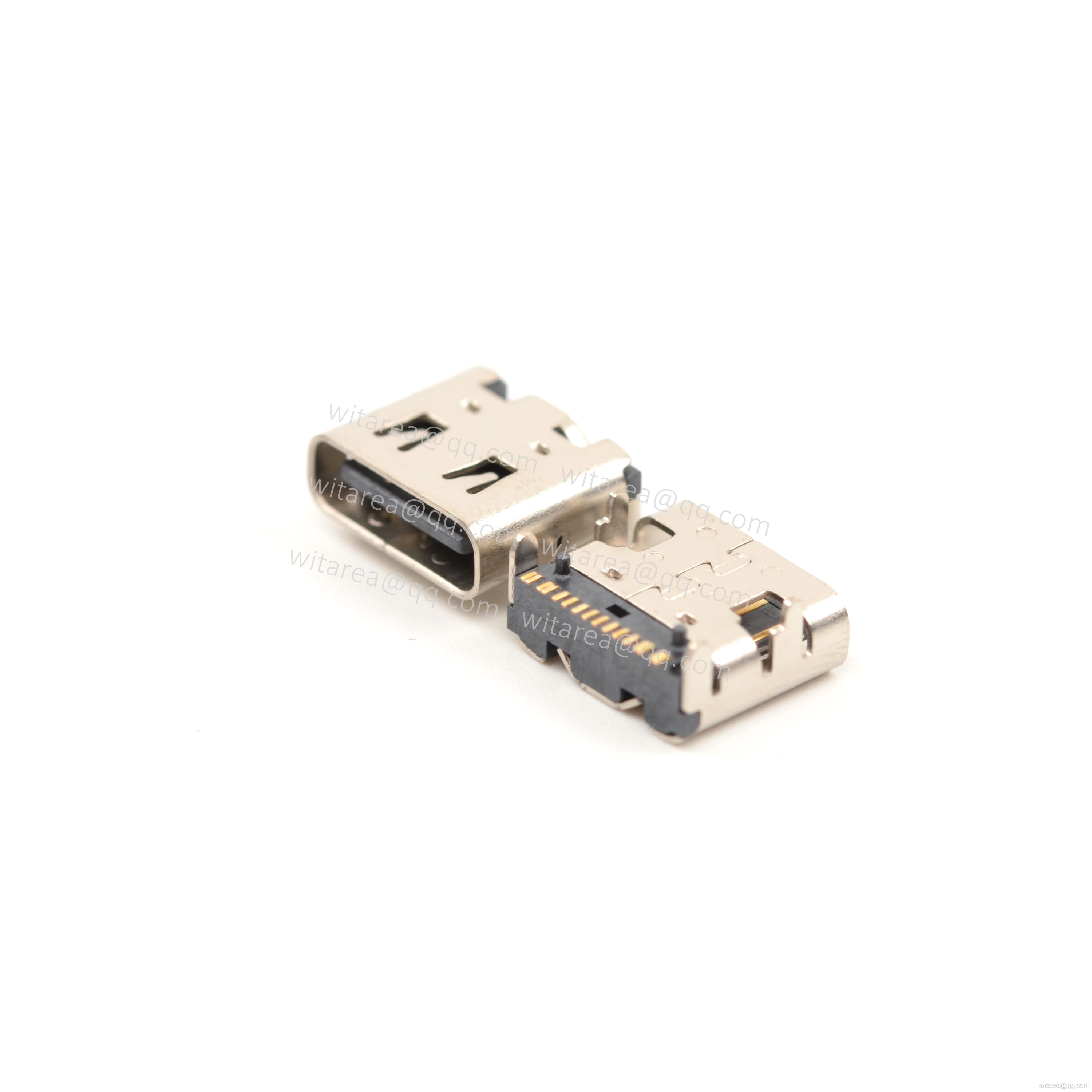 USB2.0 TYPE C 16P TOP-MOUNT SMT RECEPTACLE WITH SPRING,CH=1.68MM,L= 7.35MM