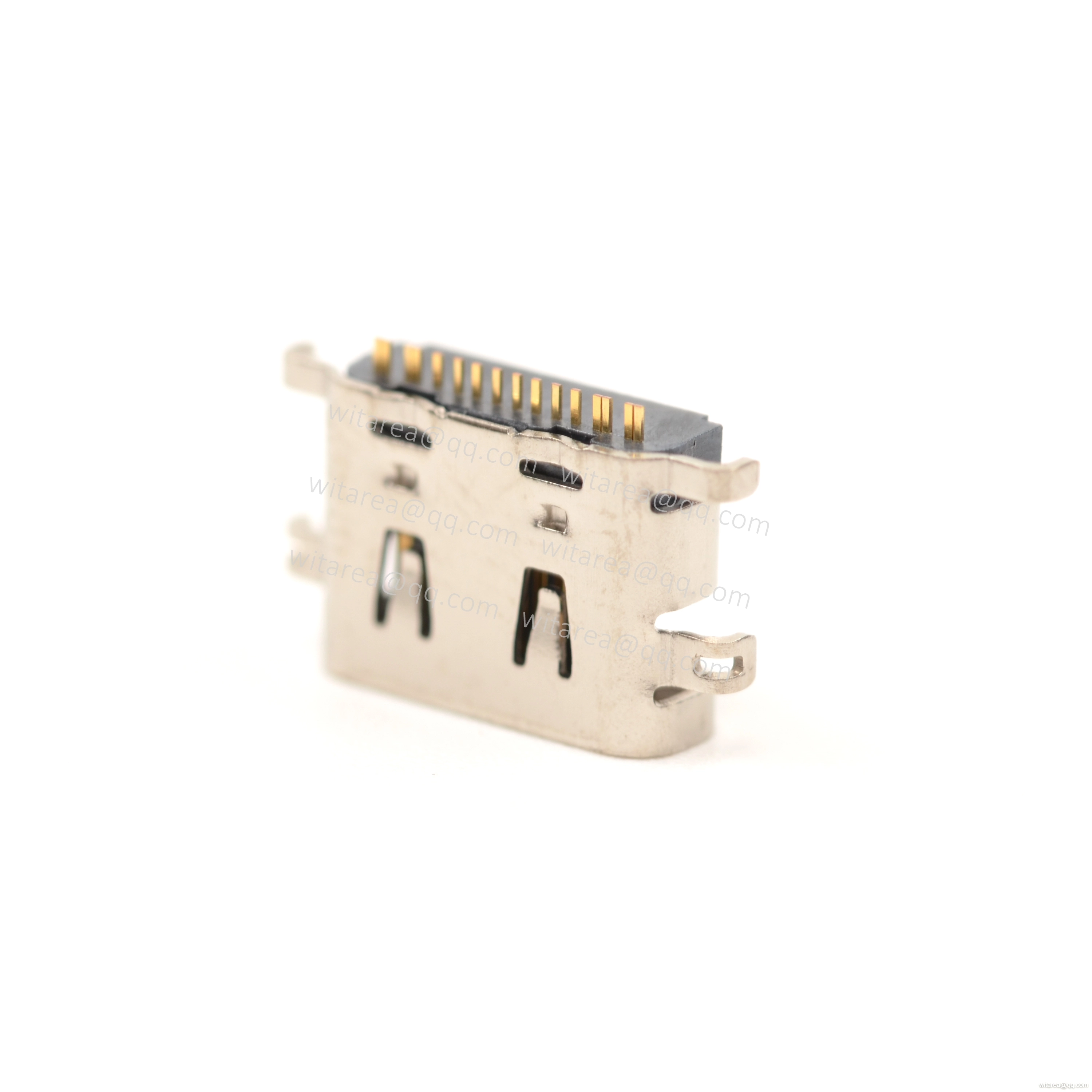USB2.0 TYPE C 16P MID-MOUNT SMT RECEPTACLE WITH SPRING  ,CH=0.52MM,L= 6.5MM