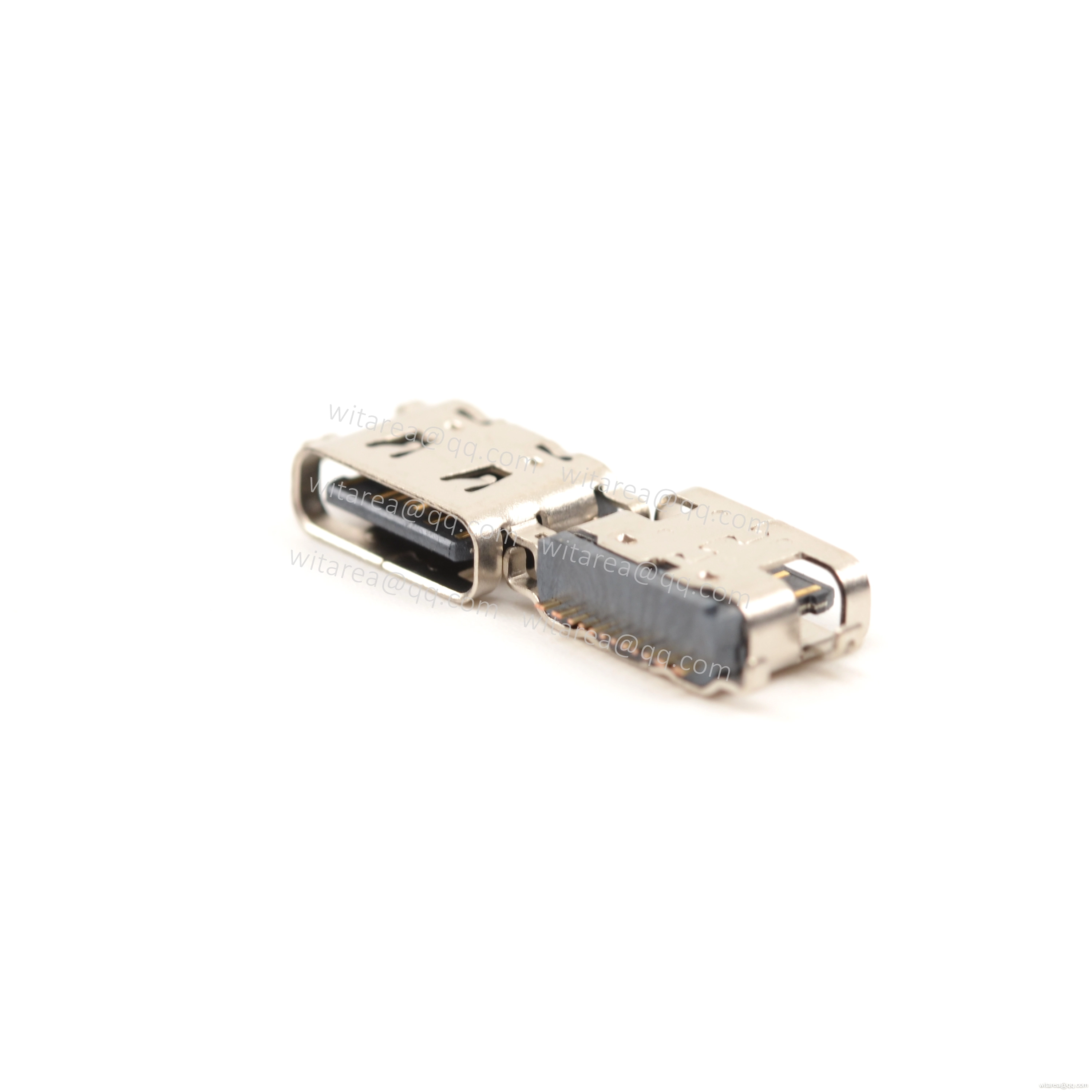 USB2.0 TYPE C 16P MID-MOUNT SMT RECEPTACLE WITH SPRING  ,CH=0.52MM,L= 6.5MM