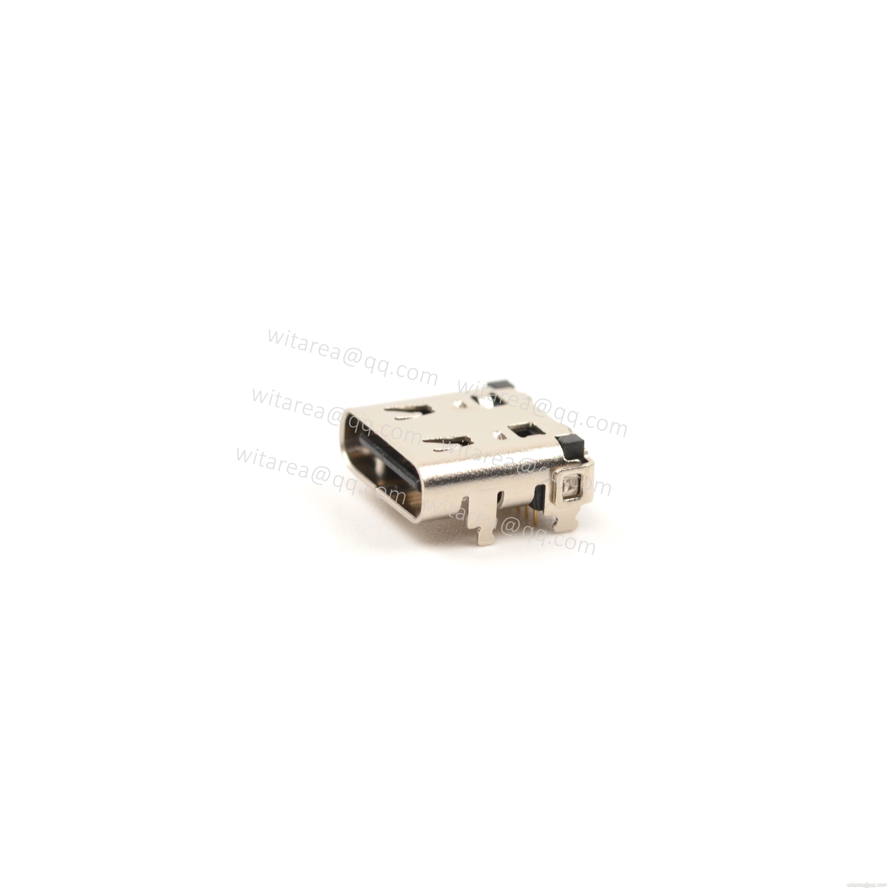 USB2.0 TYPE C 16P TOP-MOUNT DIP RECEPTACLE WITH SPRING  ,CH=1.62MM,L=8.97MM