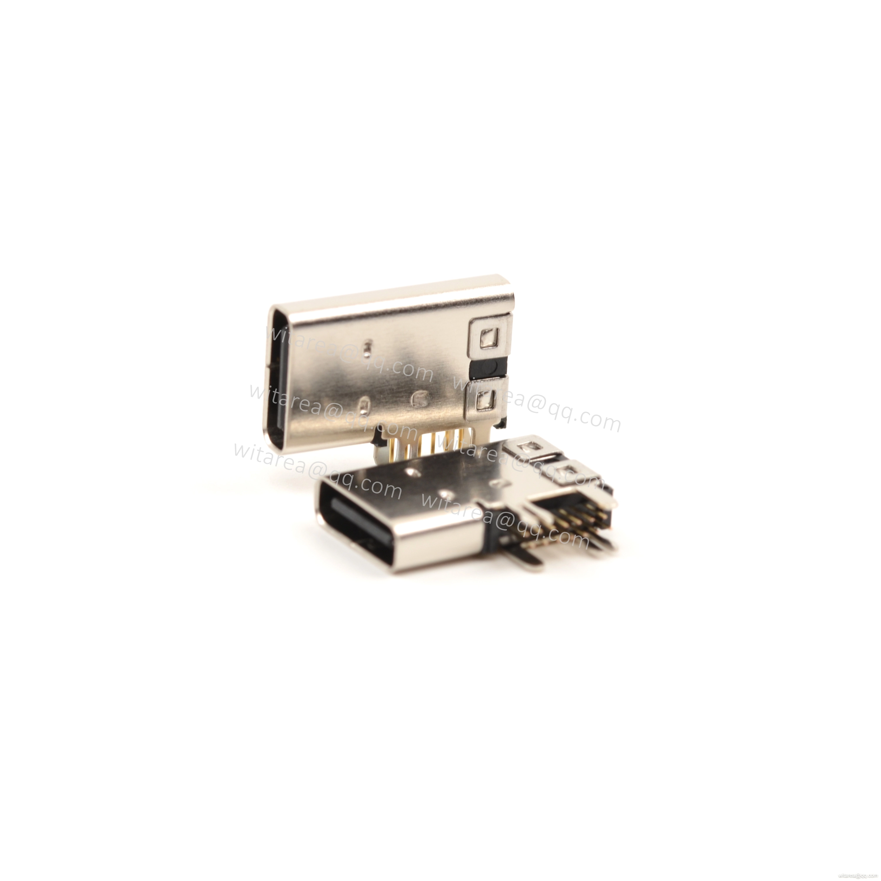 USB2.0 TYPE C 14P FLAG-MOUNT DUAL-ROW DIP RECEPTACLE ,CH=4.57MM,L=14.55MM