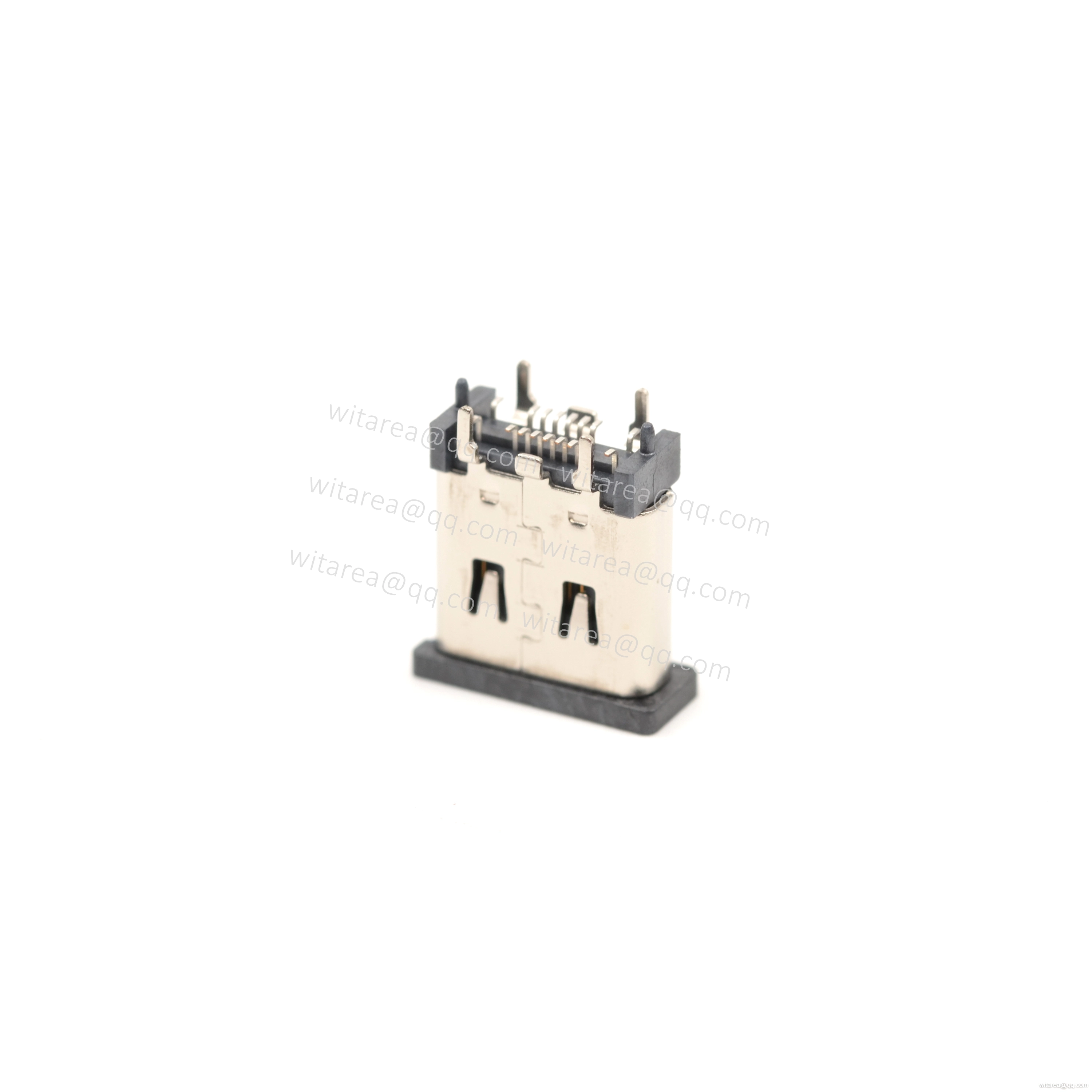 USB2.0 TYPE C 16P VERTICAL-MOUNT SMT RECEPTACLE WITH SPRING ,H=9.3MM