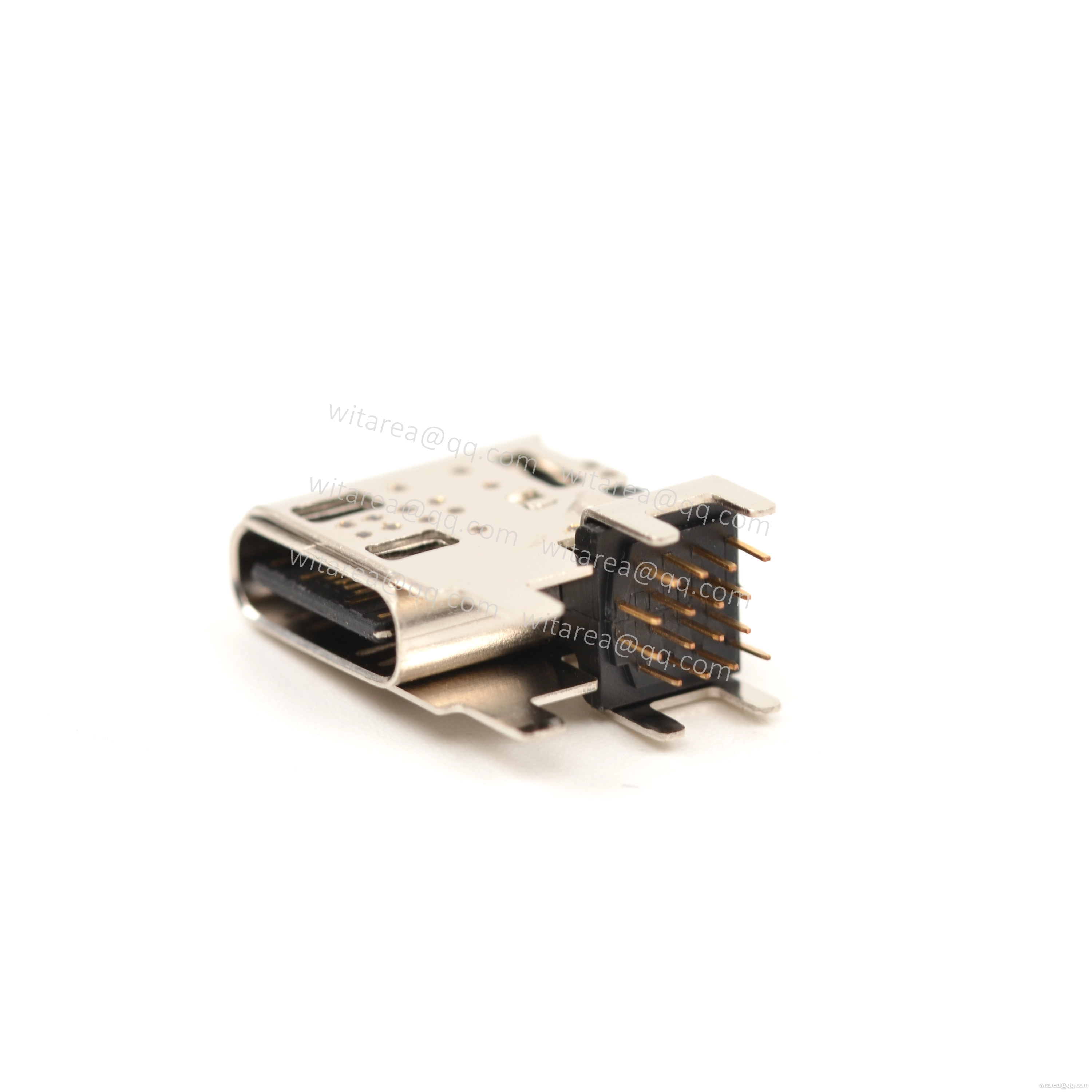 USB2.0 TYPE C 16P FLAG-MOUNT DIP RECEPTACLE ,CH=6.6MM,L=10.4MM