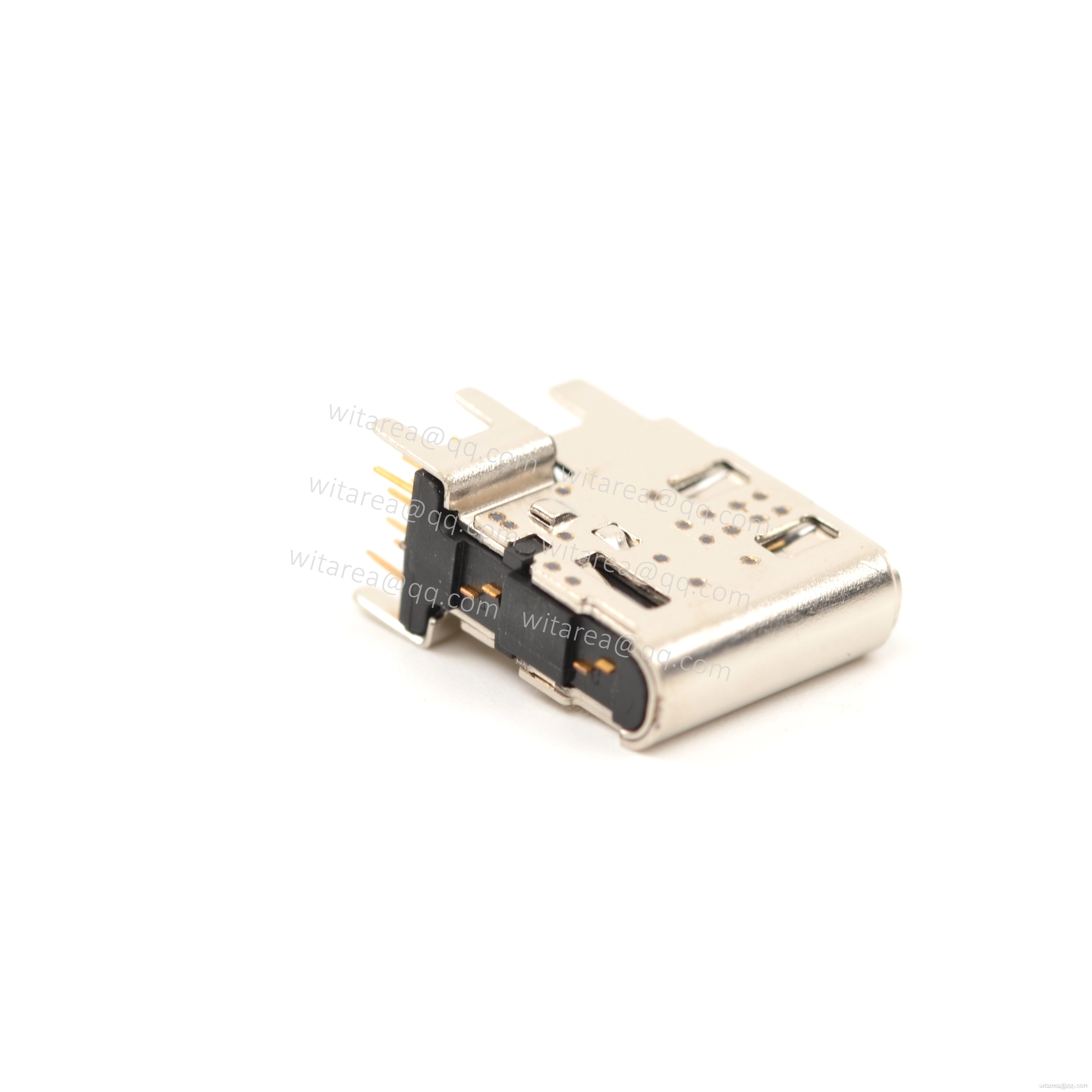 USB2.0 TYPE C 16P FLAG-MOUNT DIP RECEPTACLE ,CH=6.6MM,L=10.4MM