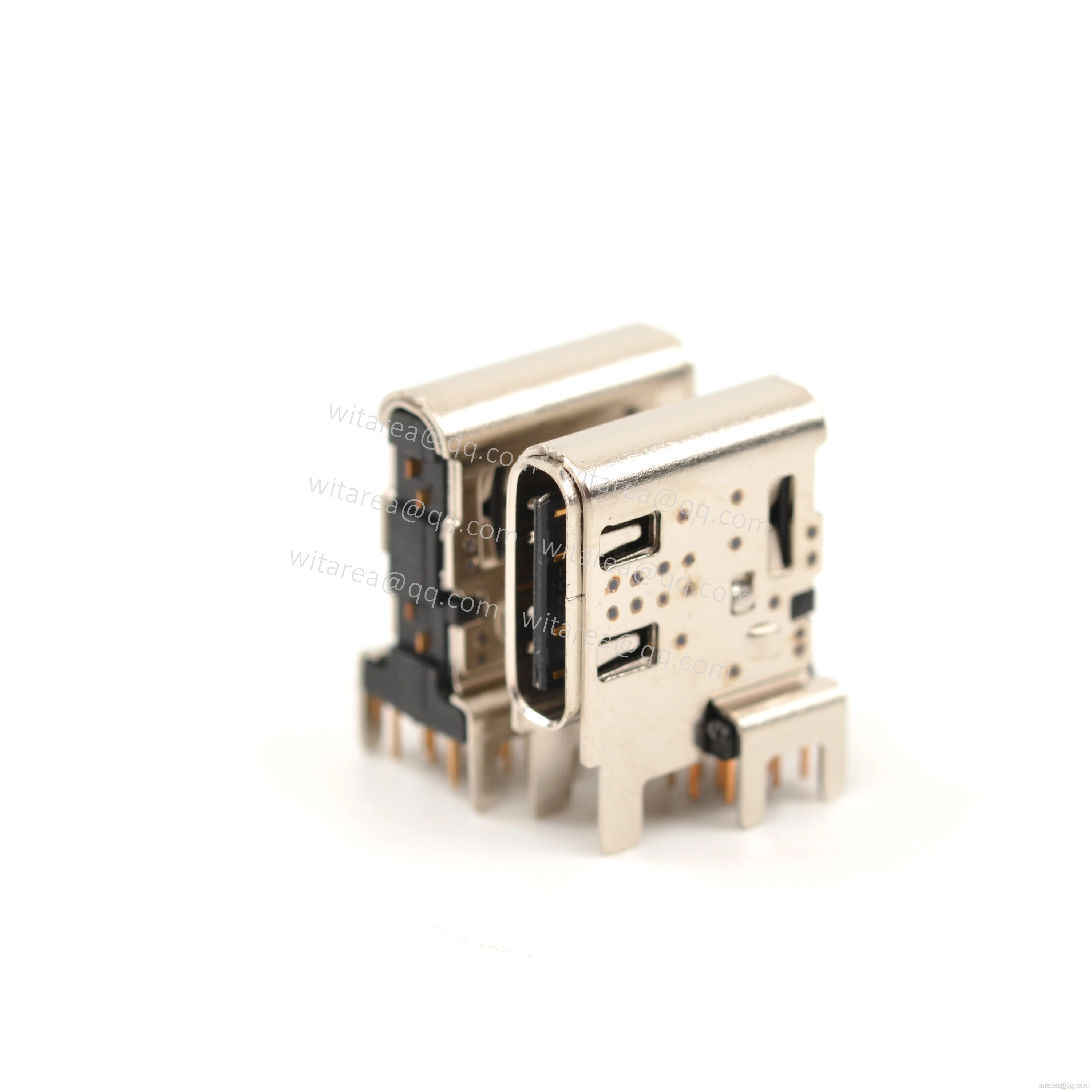 USB2.0 TYPE C 16P FLAG-MOUNT DIP RECEPTACLE ,CH=6.6MM,L=10.4MM