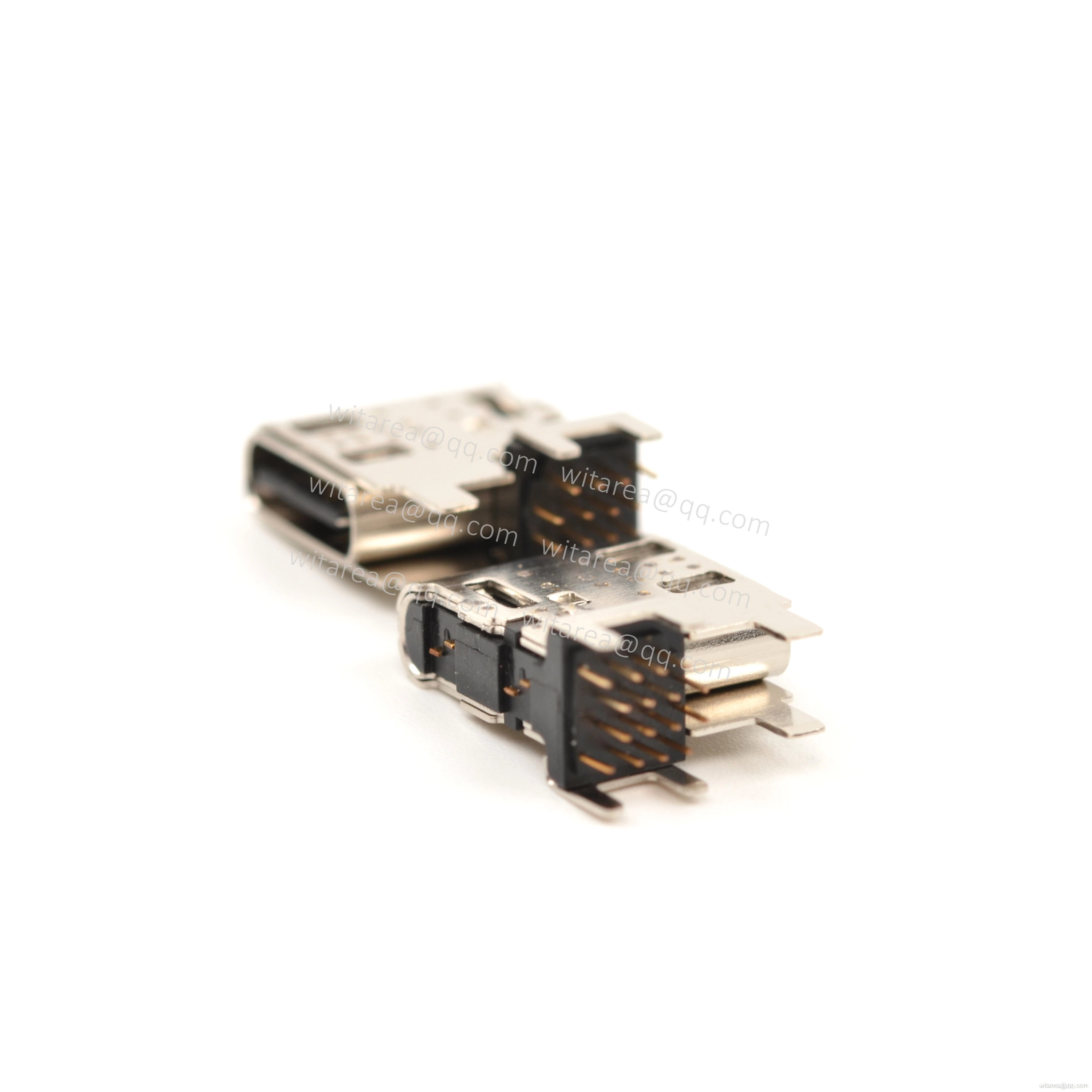 USB2.0 TYPE C 16P FLAG-MOUNT DIP RECEPTACLE ,CH=6.6MM,L=10.4MM