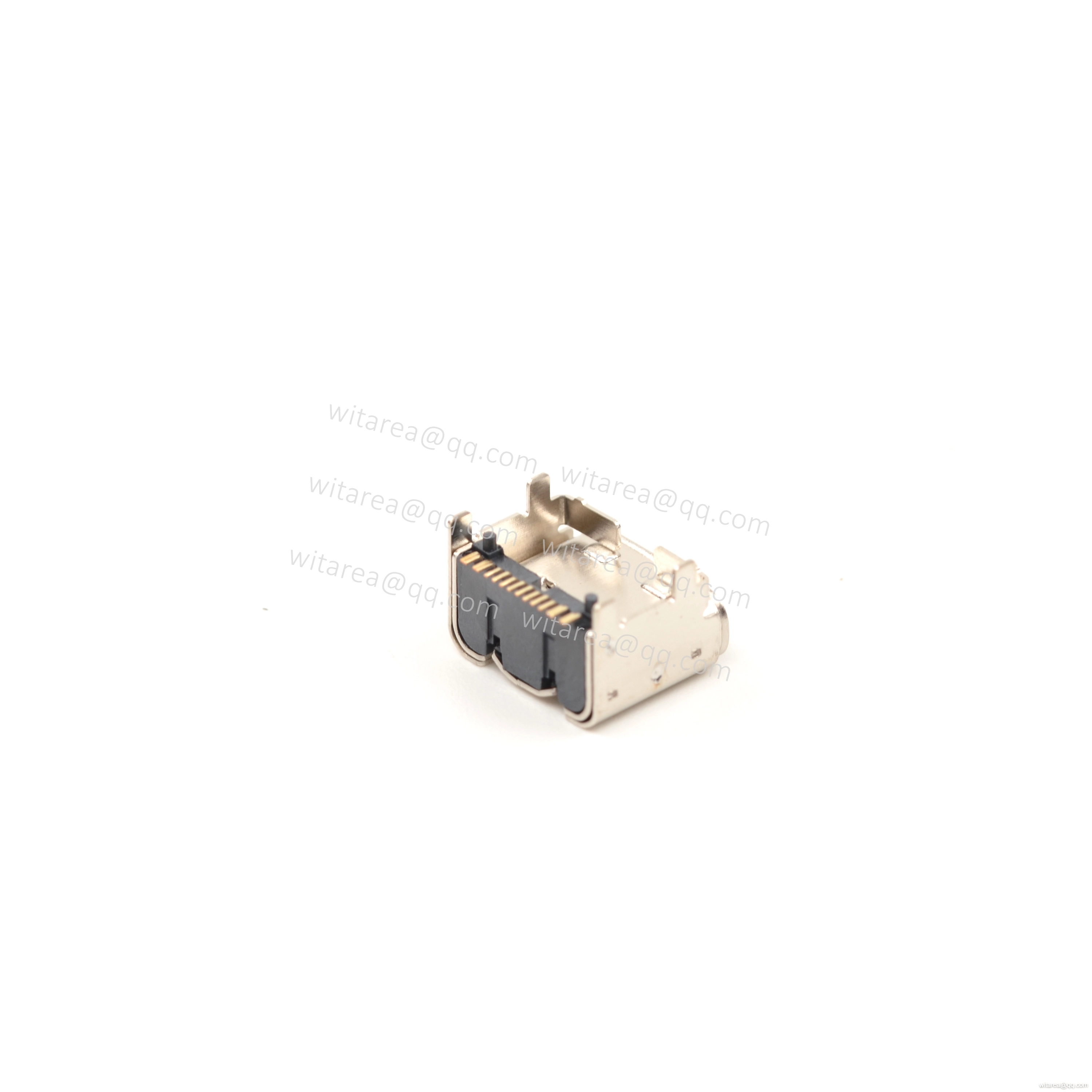 USB2.0 TYPE C 16P TOP-MOUNT SMT RECEPTACLE WITH BRACKET ,CH=3.5MM,L=8MM