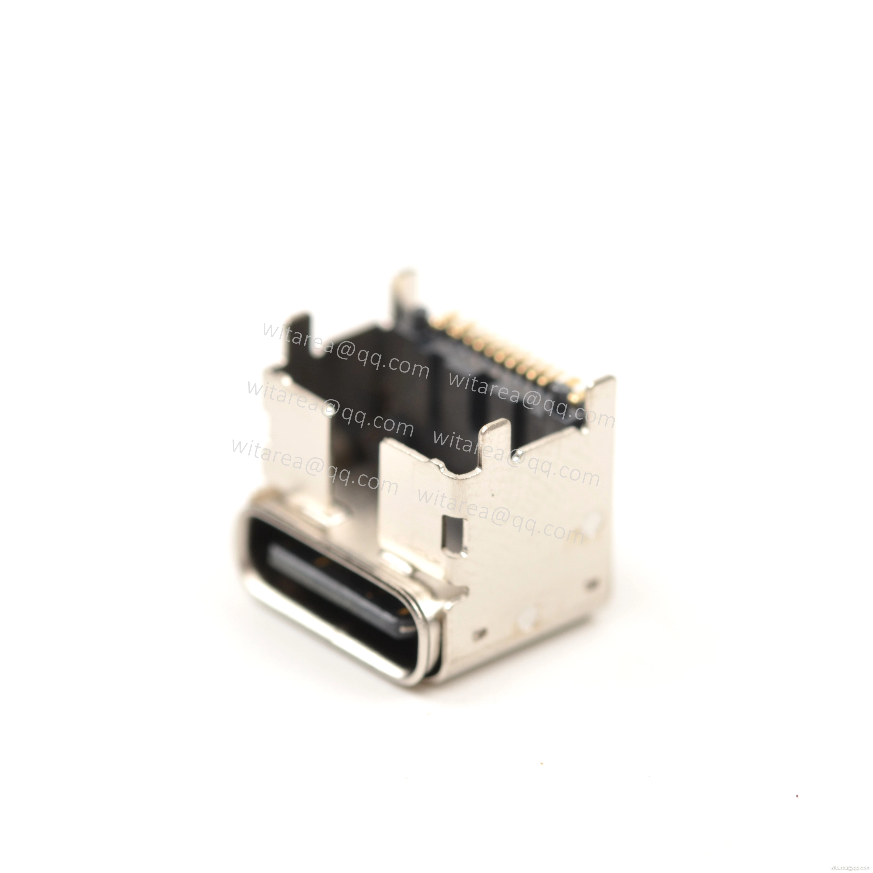 USB2.0 TYPE C 16P TOP-MOUNT SMT RECEPTACLE WITH BRACKET ,CH=5.9MM,L=8MM