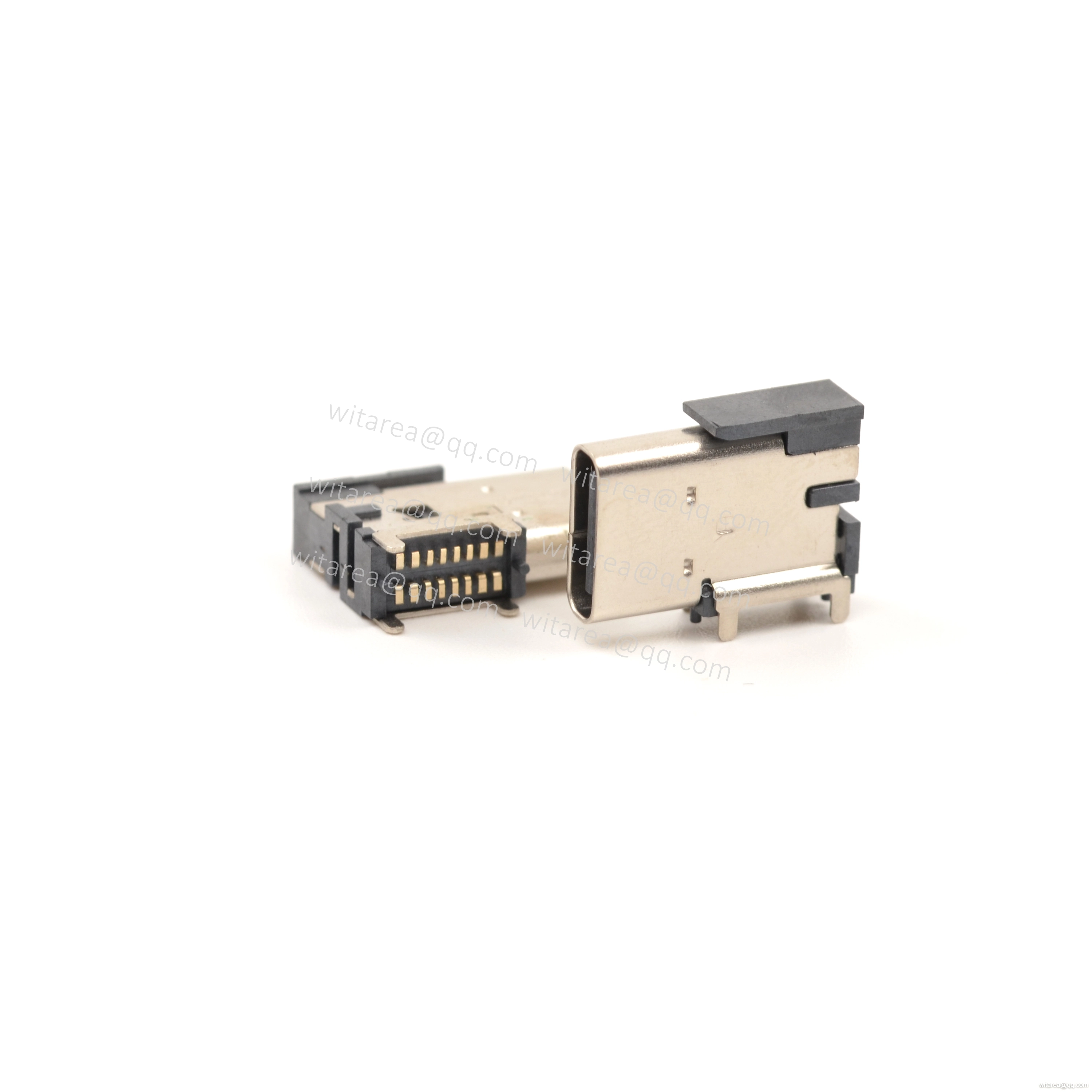 USB2.0 TYPE C 16P FLAG-MOUNT SMT RECEPTACLE ,CH=4.58MM,L=14MM