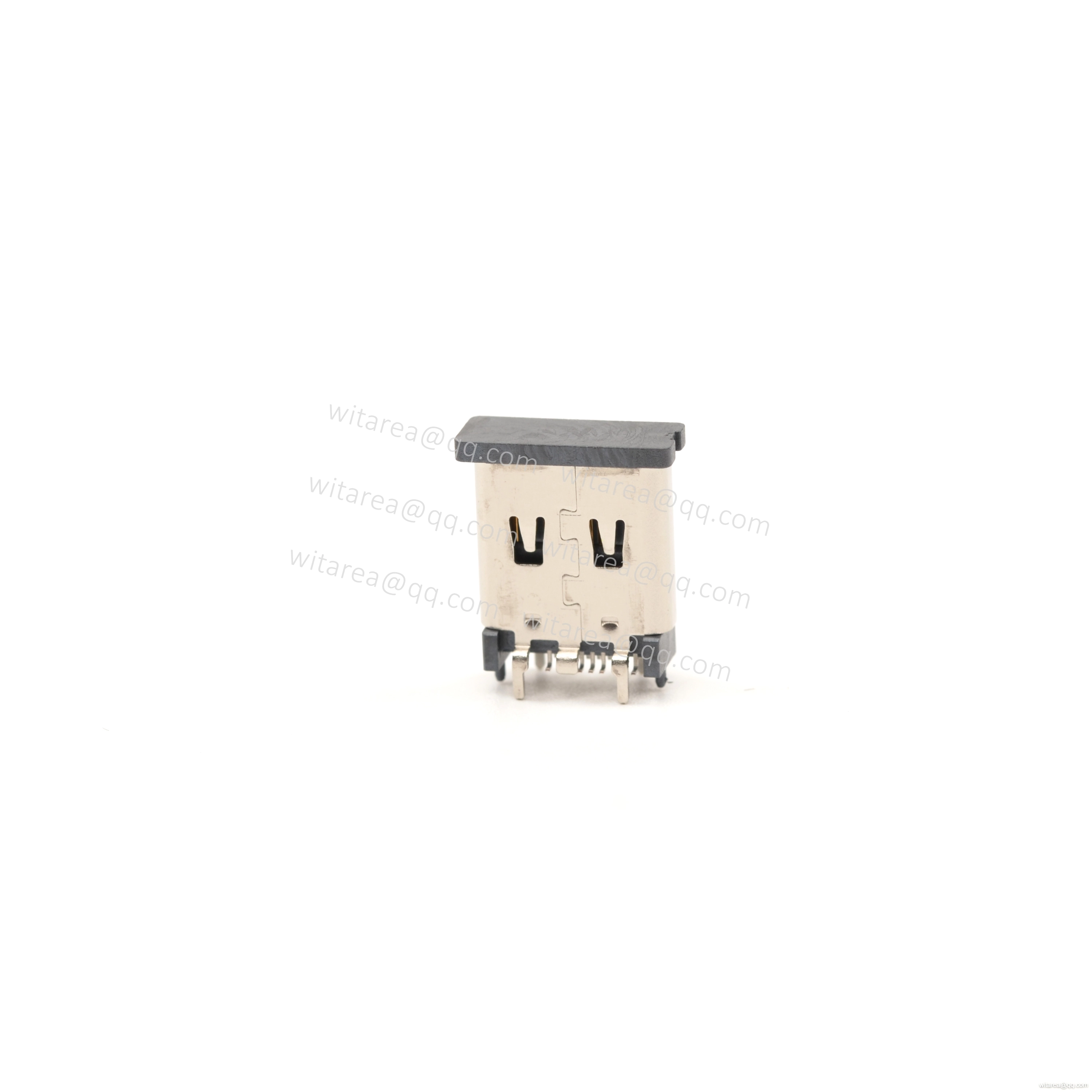 USB2.0 TYPE C 16P VERTICAL-MOUNT SMT RECEPTACLE WITH SPRING ,H=10MM,L=10MM