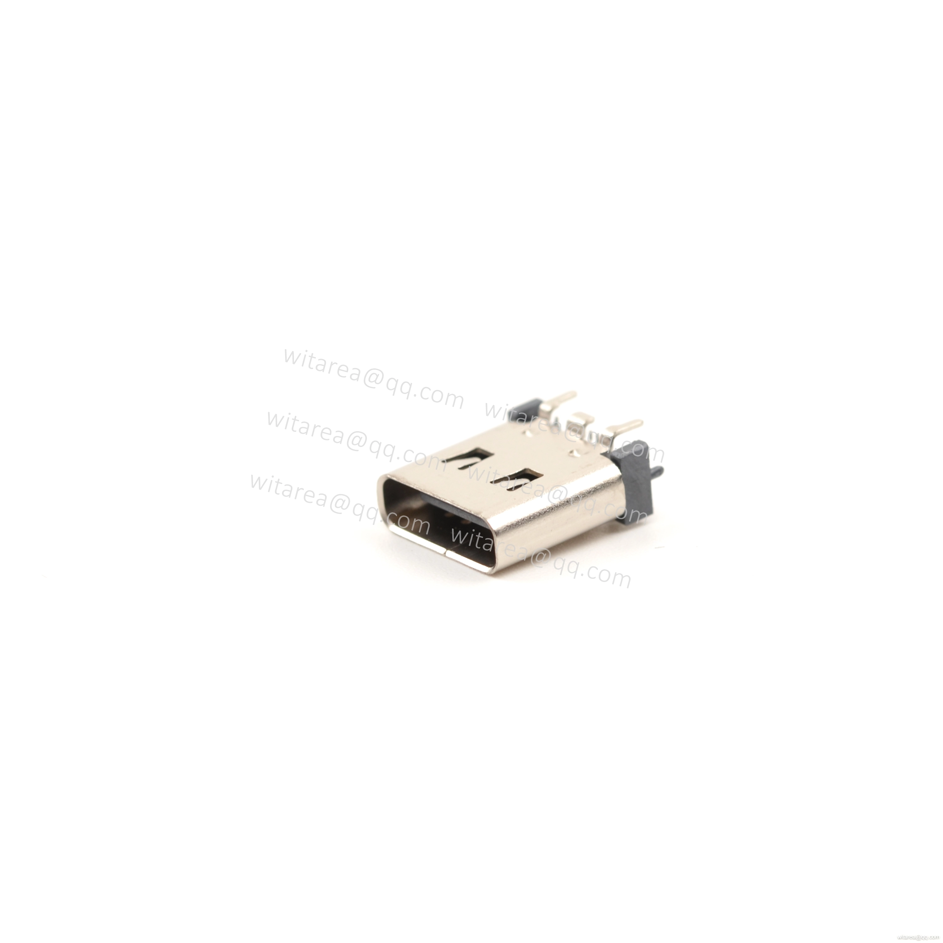 USB2.0 TYPE C 16P VERTICAL-MOUNT SMT RECEPTACLE WITH SPRING ,H=10MM,L=10MM