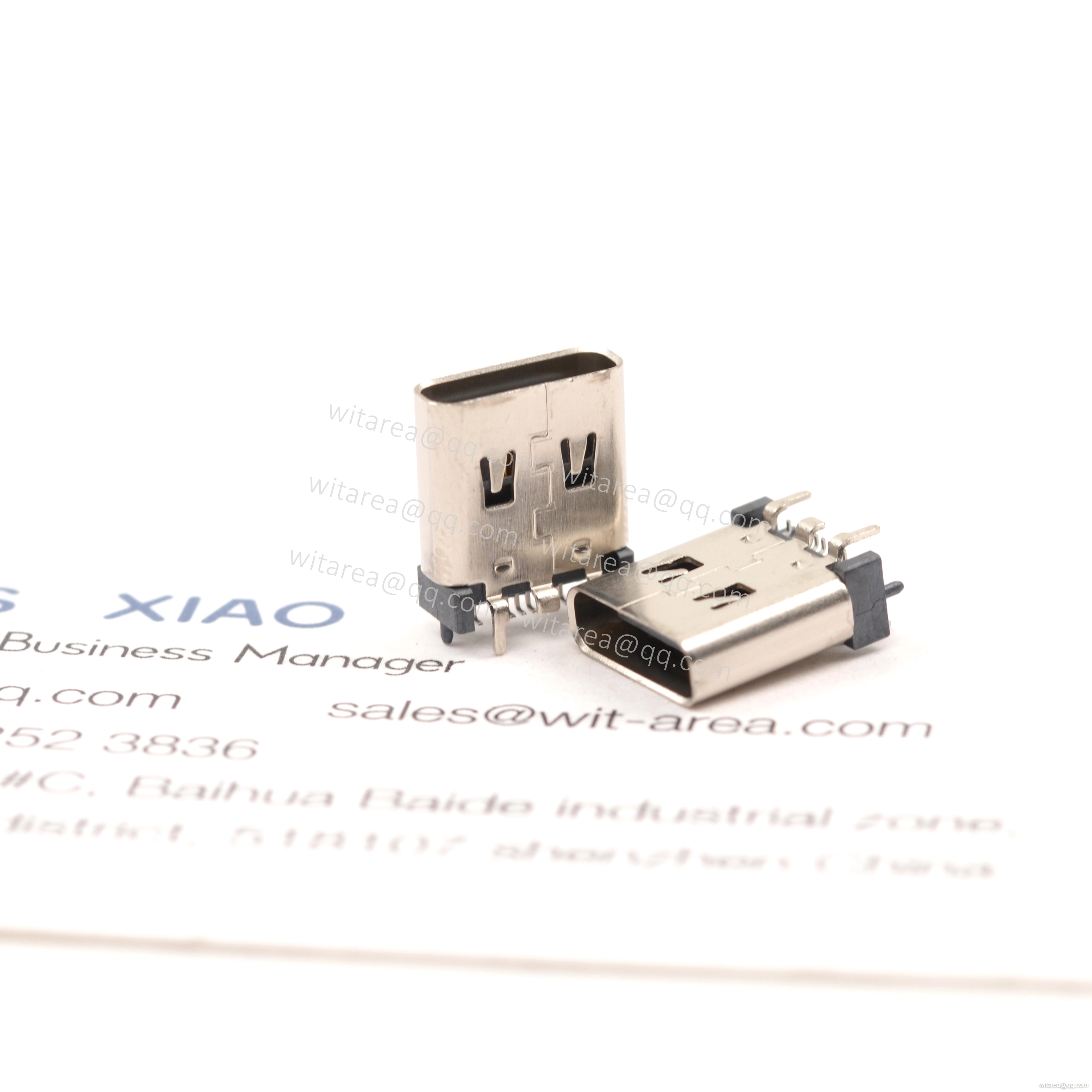 USB2.0 TYPE C 16P VERTICAL-MOUNT SMT RECEPTACLE WITH SPRING ,H=10MM,L=10MM