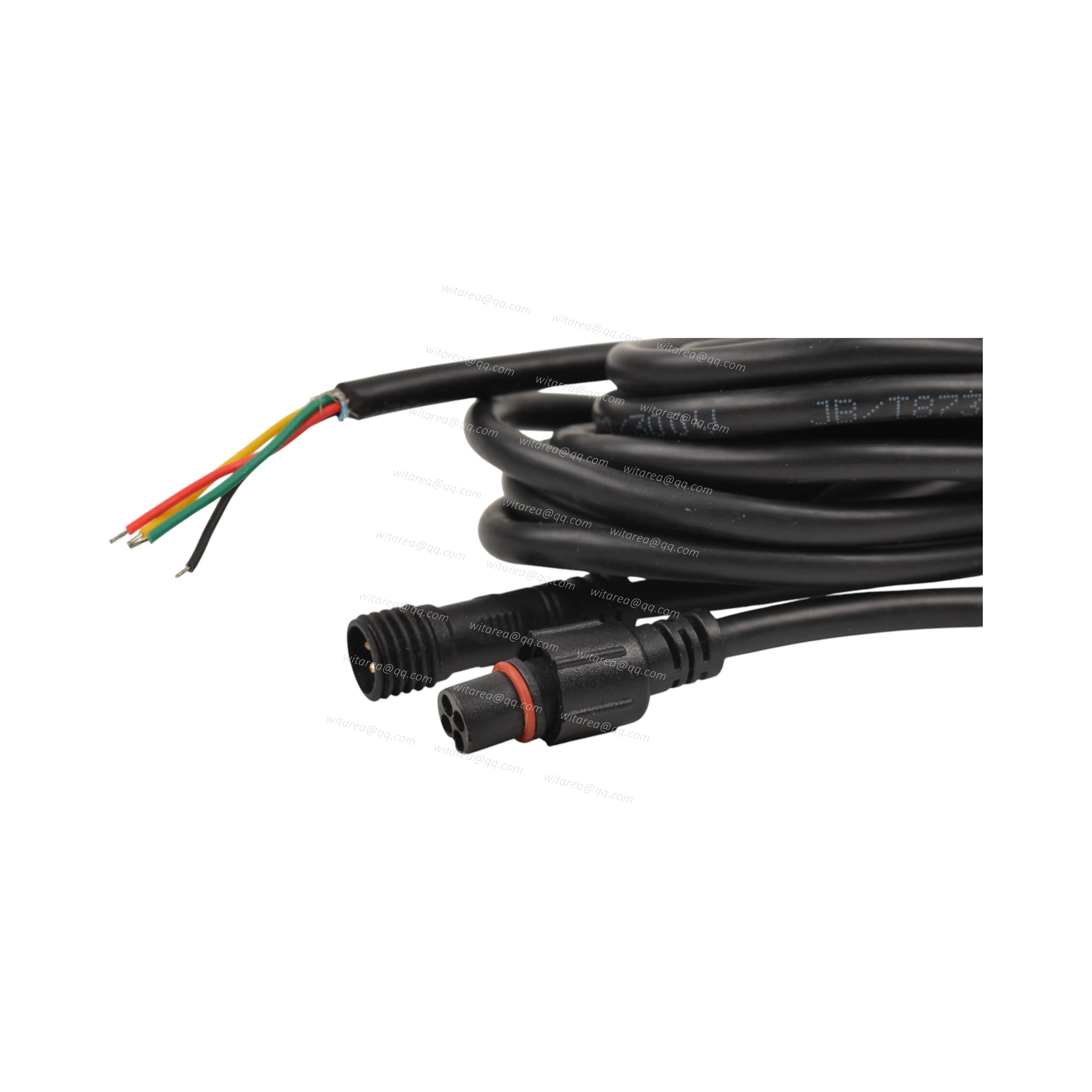 Waterproof 4 Pin Male With Screw Nut To Waterproof 4 Pin Female Cable
