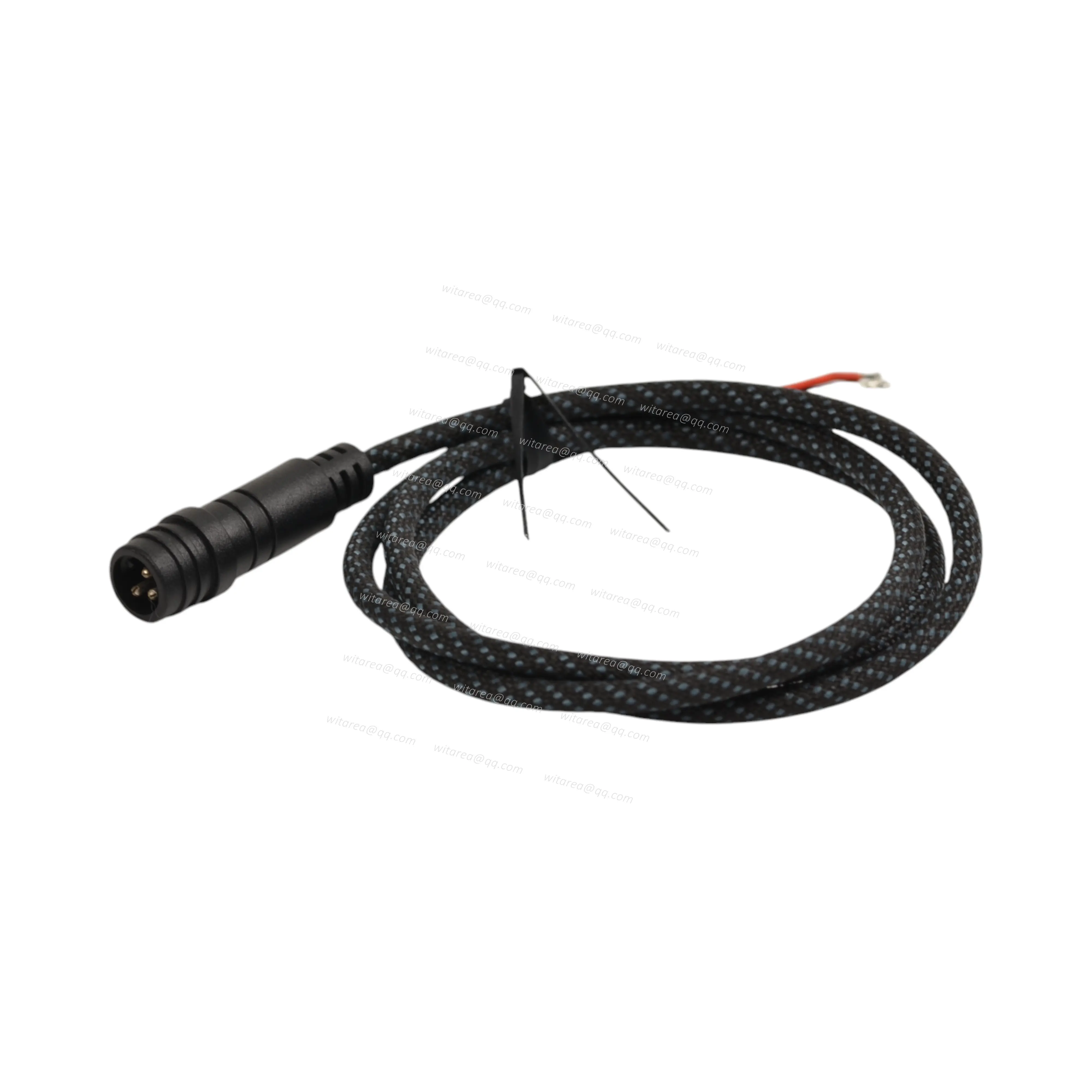 Waterproof 3pin male to open cable with fabric braiding