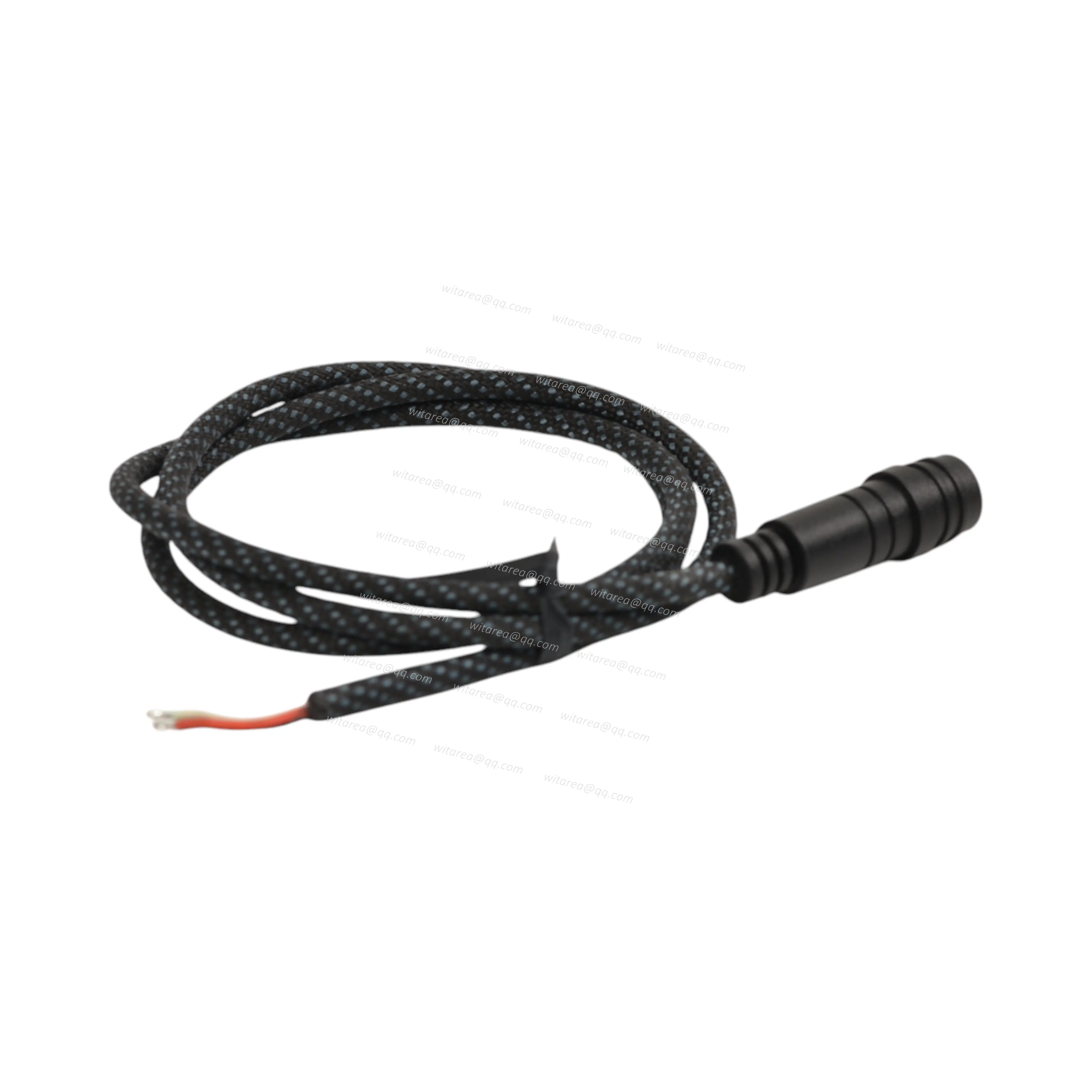 Waterproof 3pin male to open cable with fabric braiding