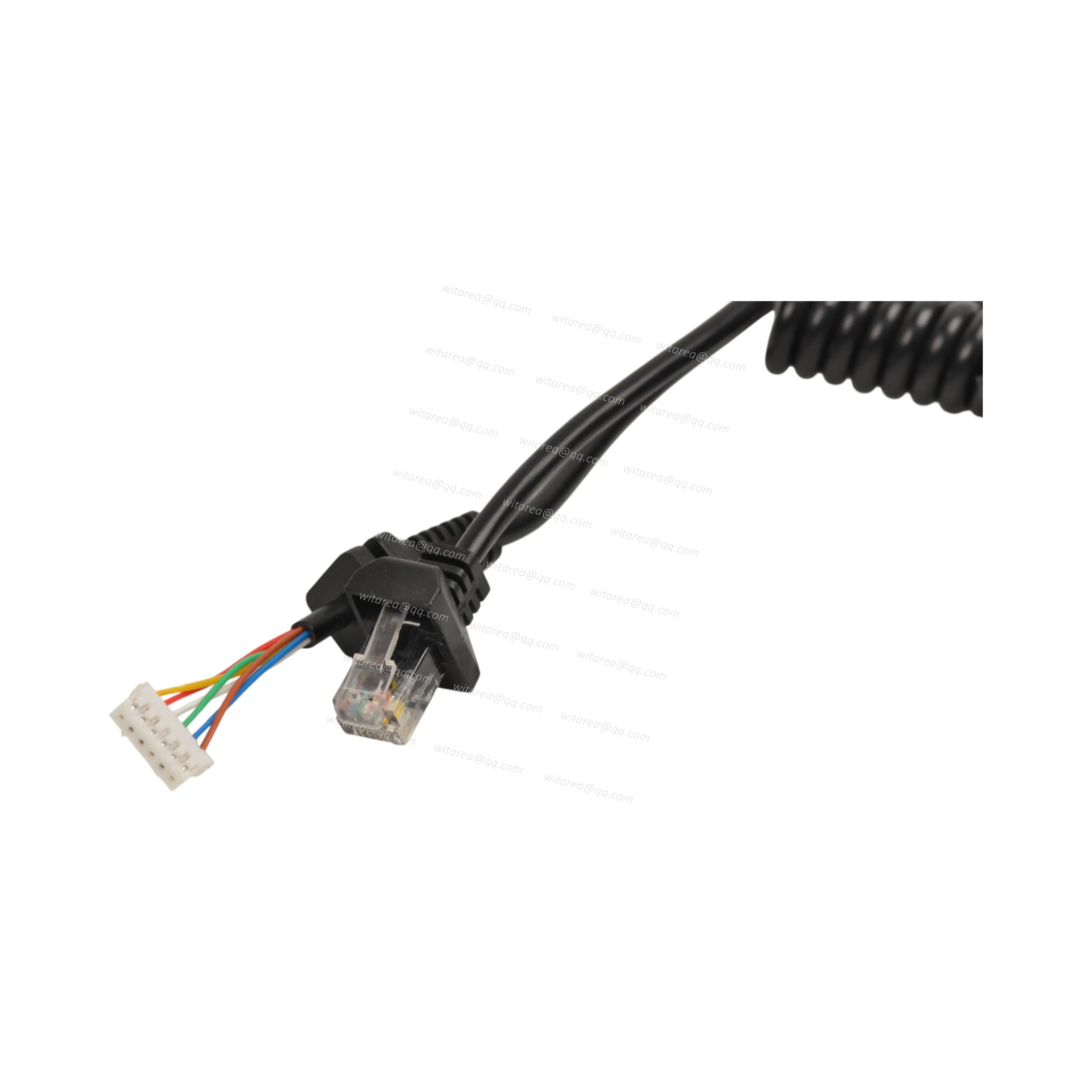 6P terminal connector To RJ11 Coiled Cable Wire Harness With SR
