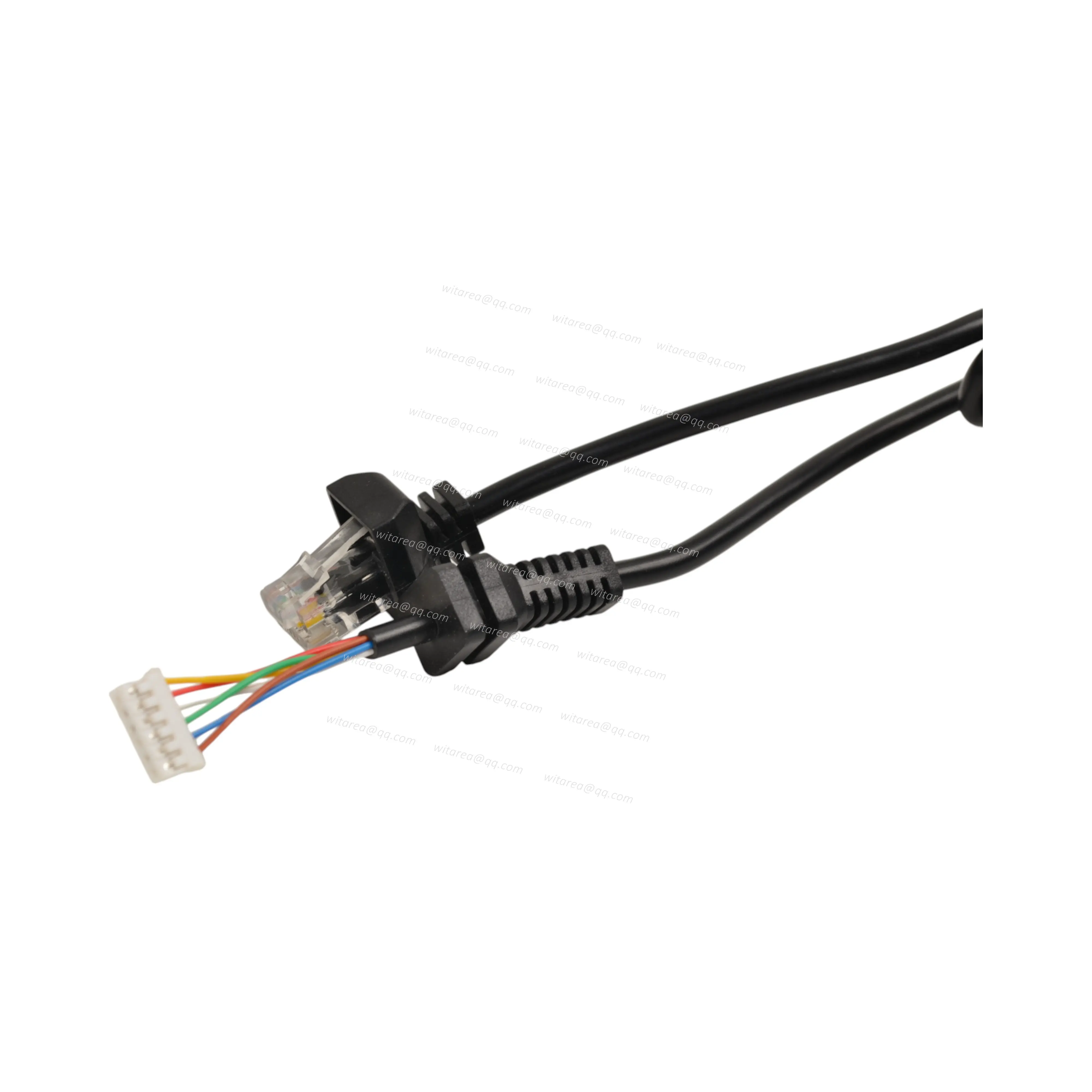 6P terminal connector To RJ11 Coiled Cable Wire Harness With SR