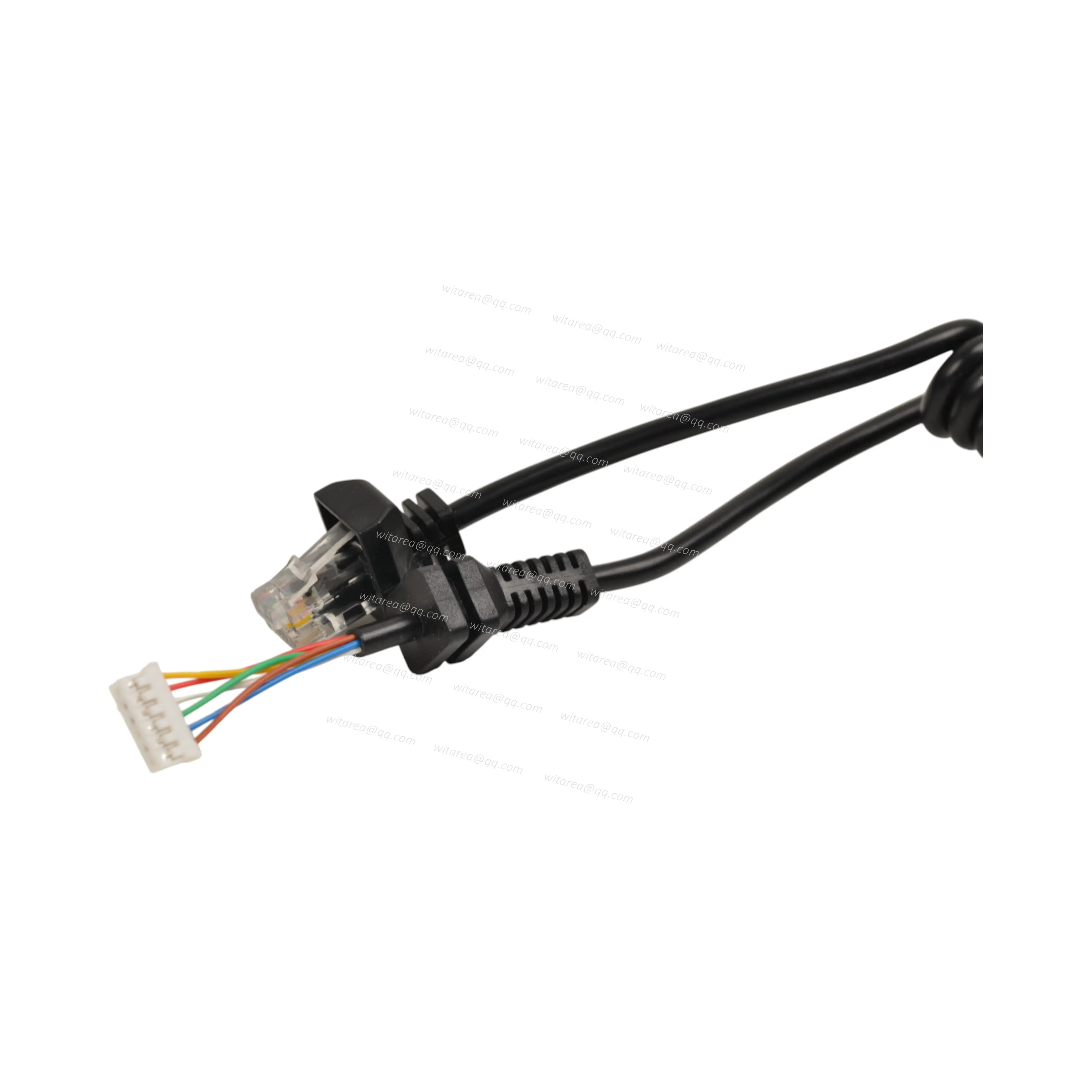 6P terminal connector To RJ11 Coiled Cable Wire Harness With SR