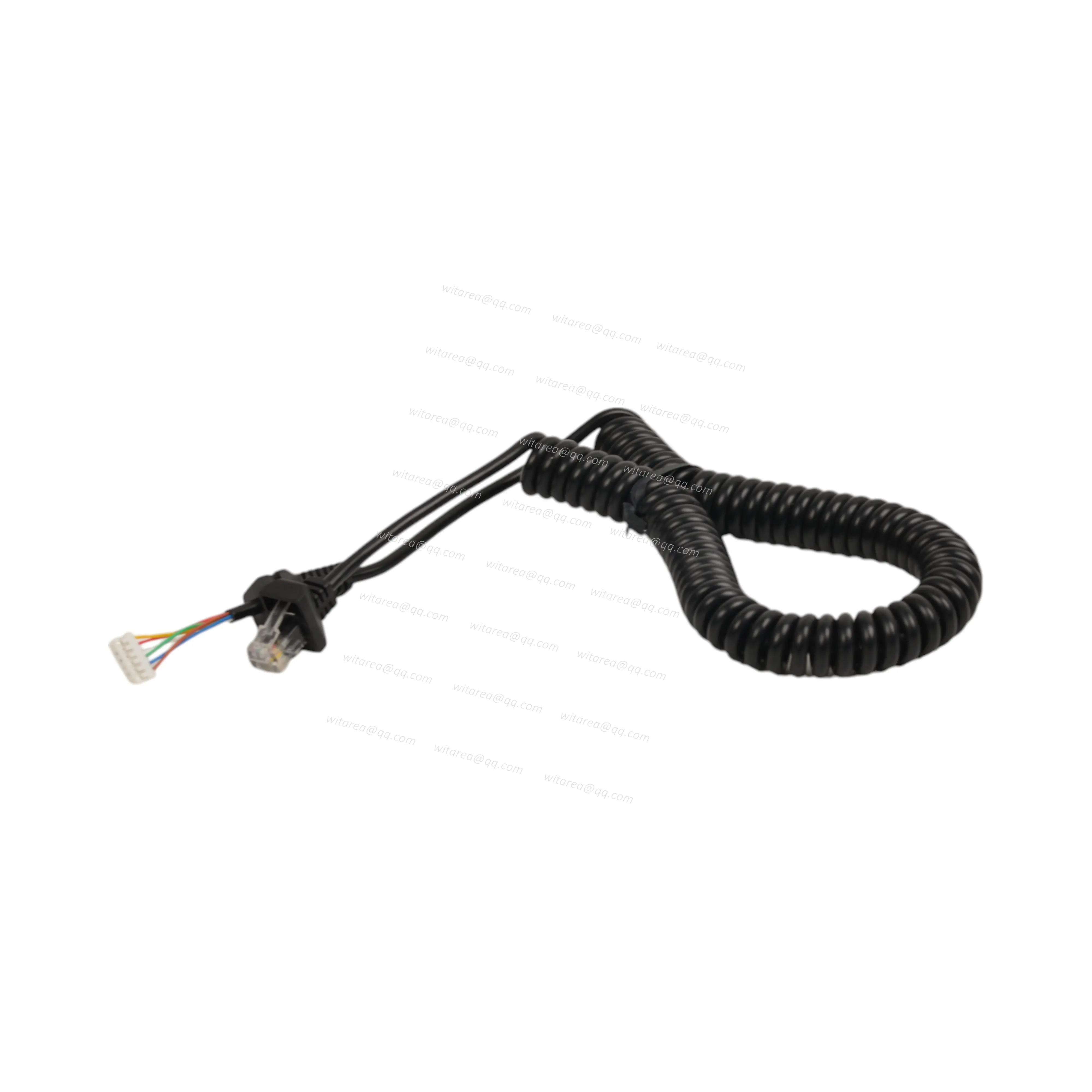 6P terminal connector To RJ11 Coiled Cable Wire Harness With SR