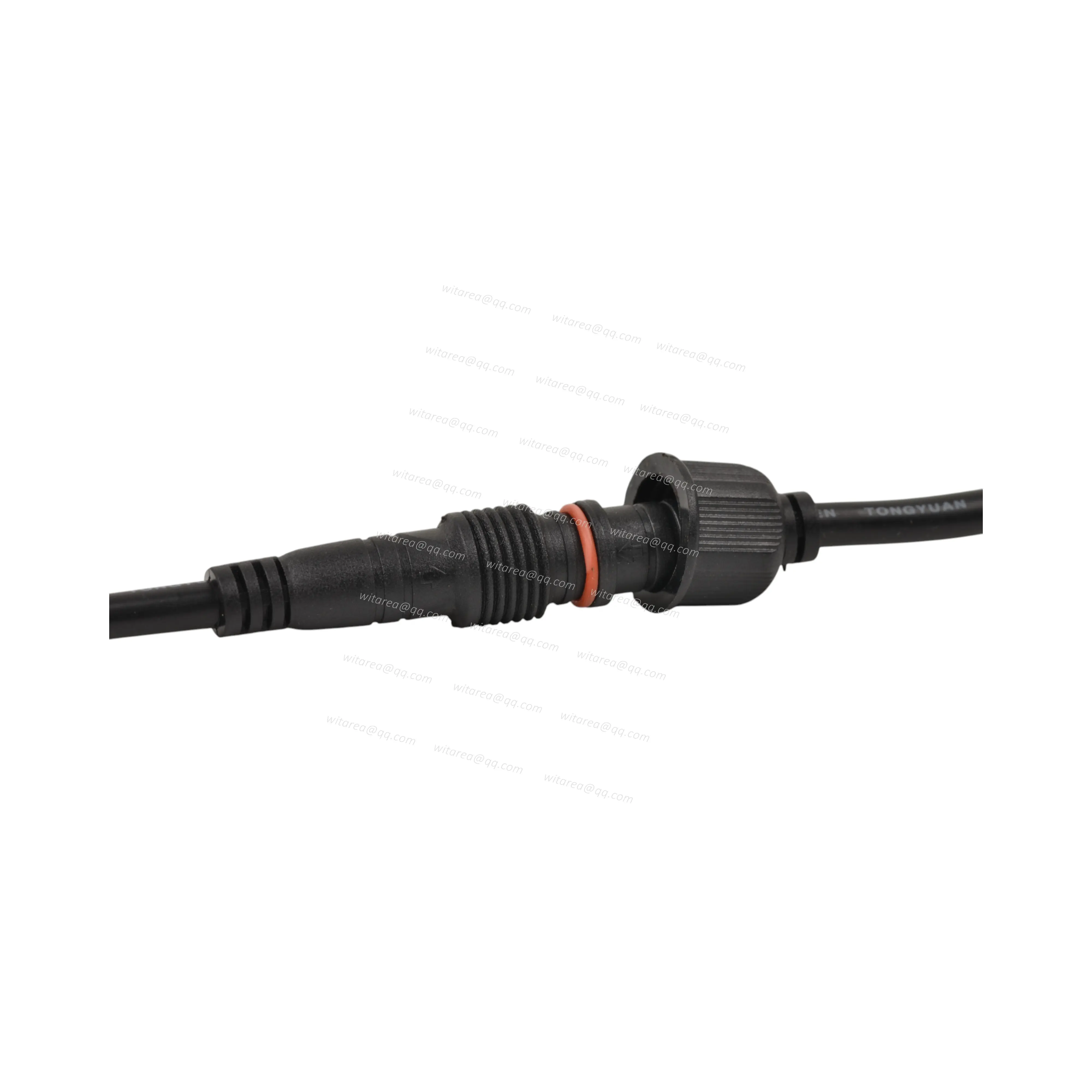 Waterproof 2pin male with screw nut to waterproof 2pin female cable
