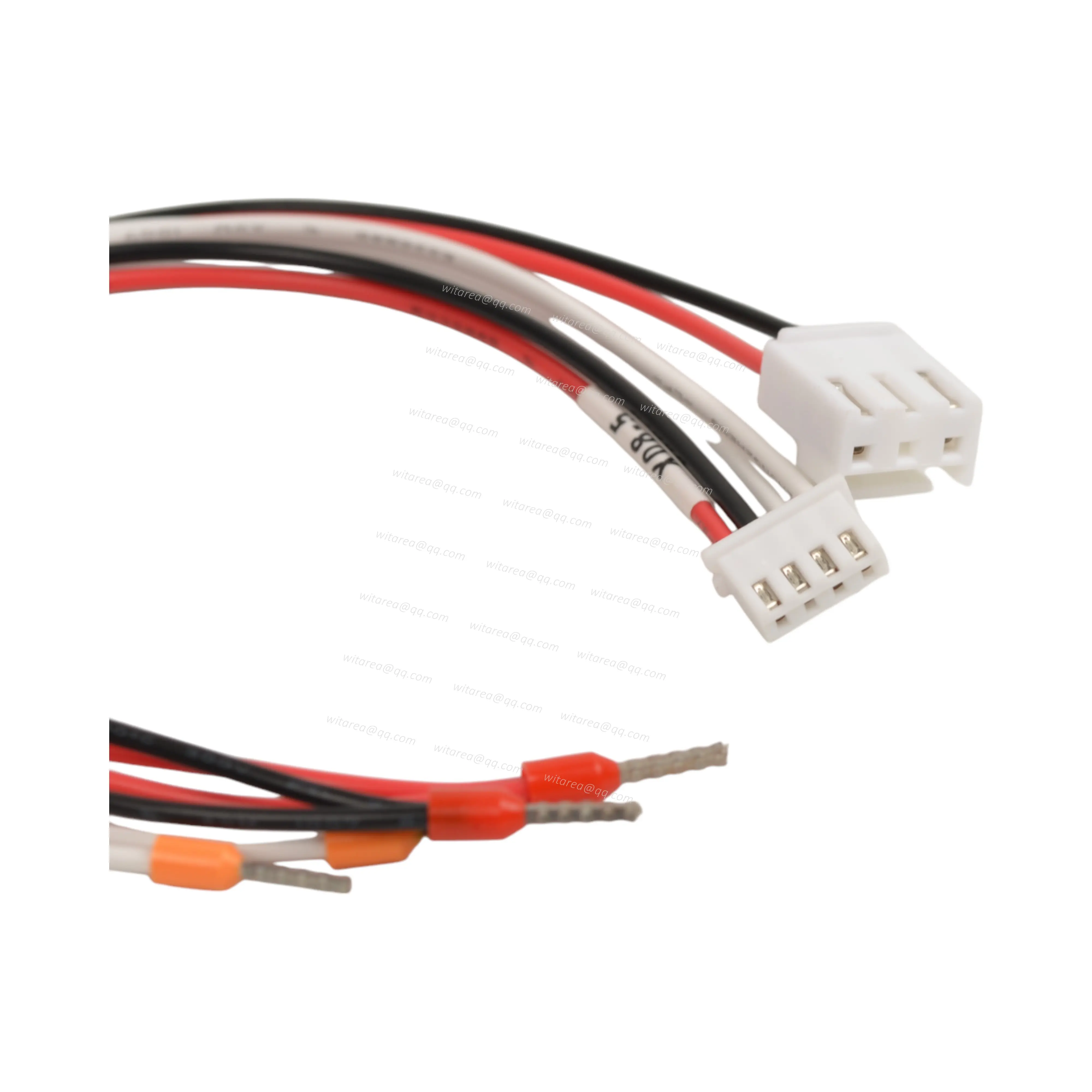 XH2.54 4P male and female to ratchet crimp tubular terminal wire harness