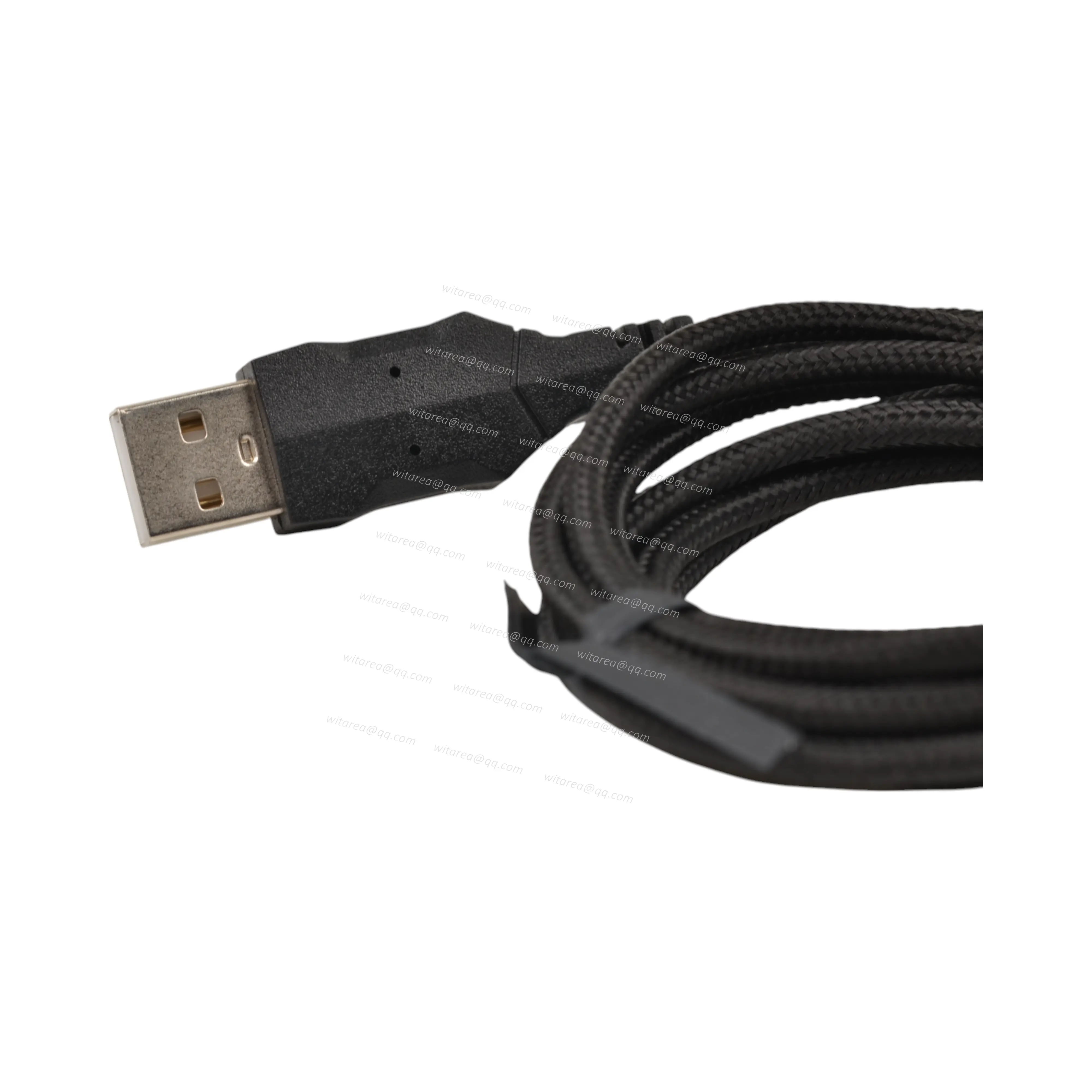 Right/left angled USB Type C male to USB AM cable with fabric braiding