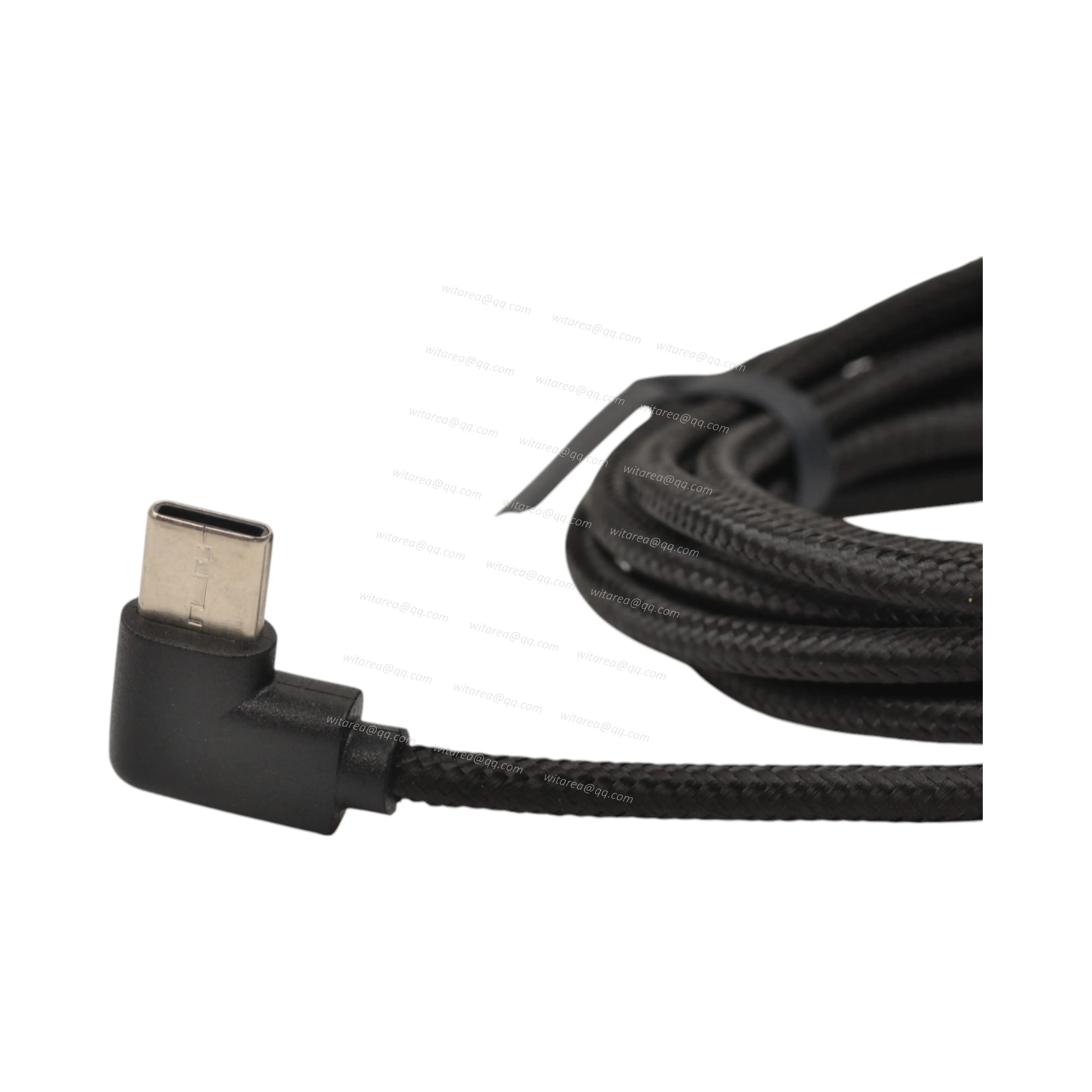 Right/left angled USB Type C male to USB AM cable with fabric braiding