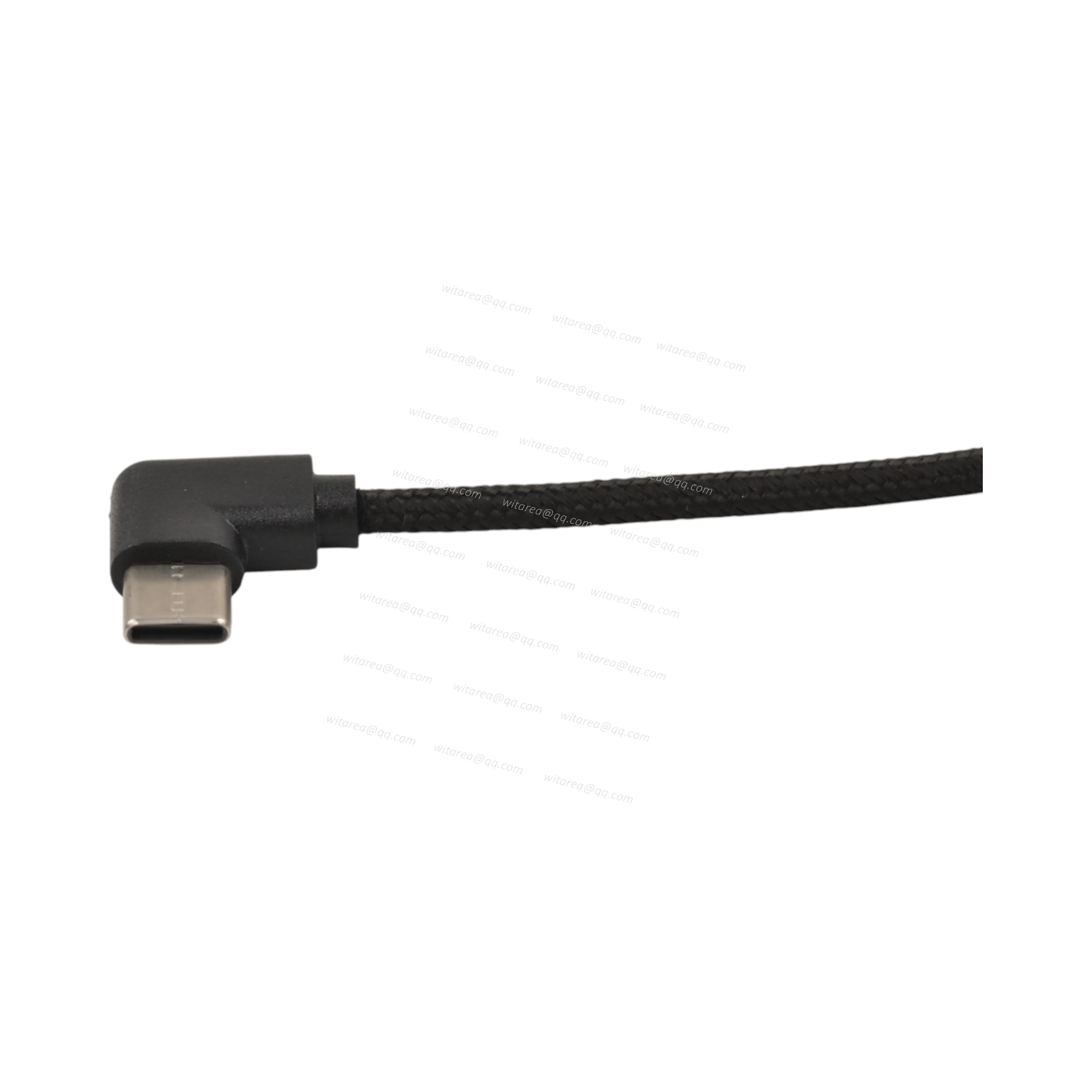 Right/left angled USB Type C male to USB AM cable with fabric braiding