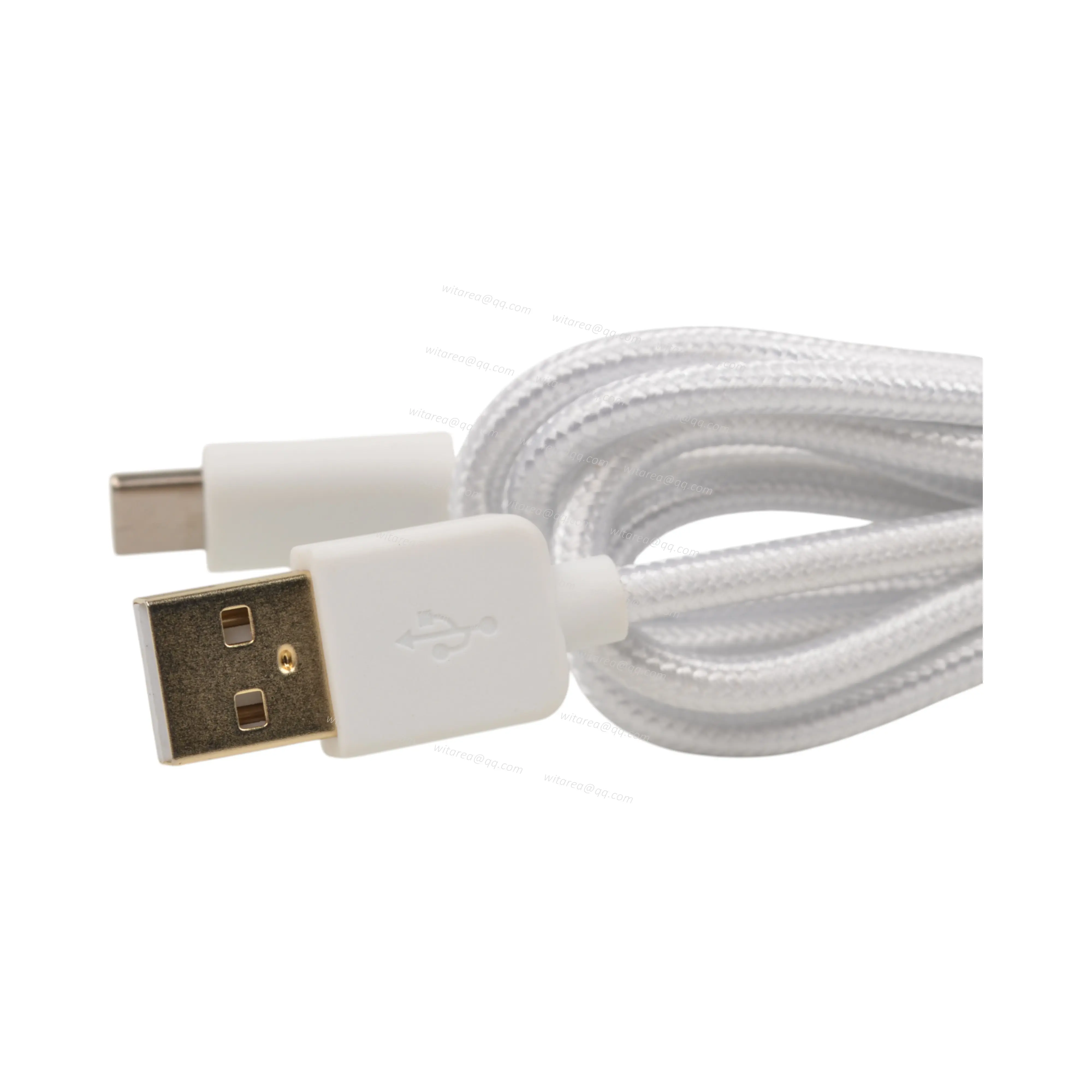 USB A Male to USB Type C Male Cable With Fabric Braiding