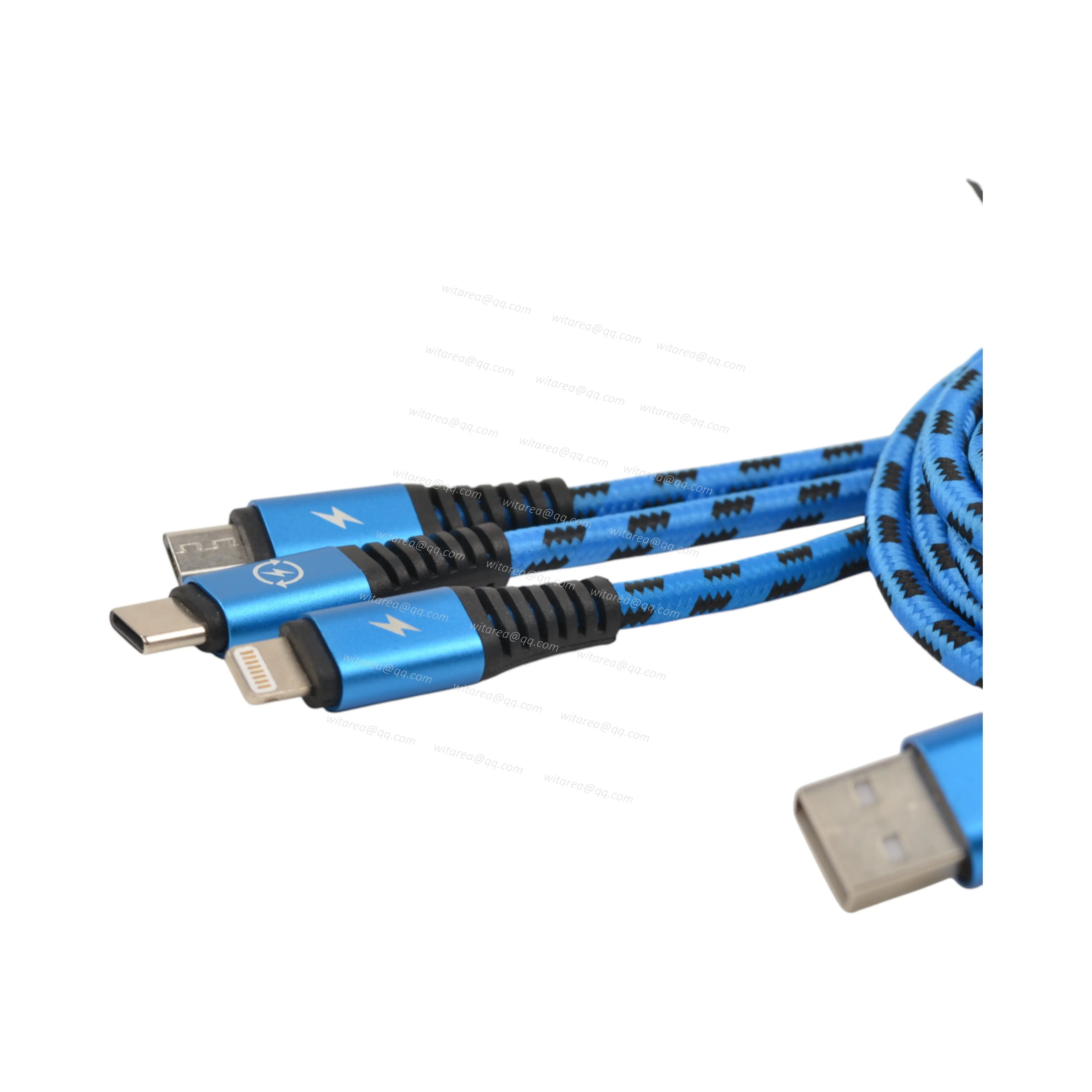 3 in 1 Charge Cable, USB AM To Type C Micro B lightning cable