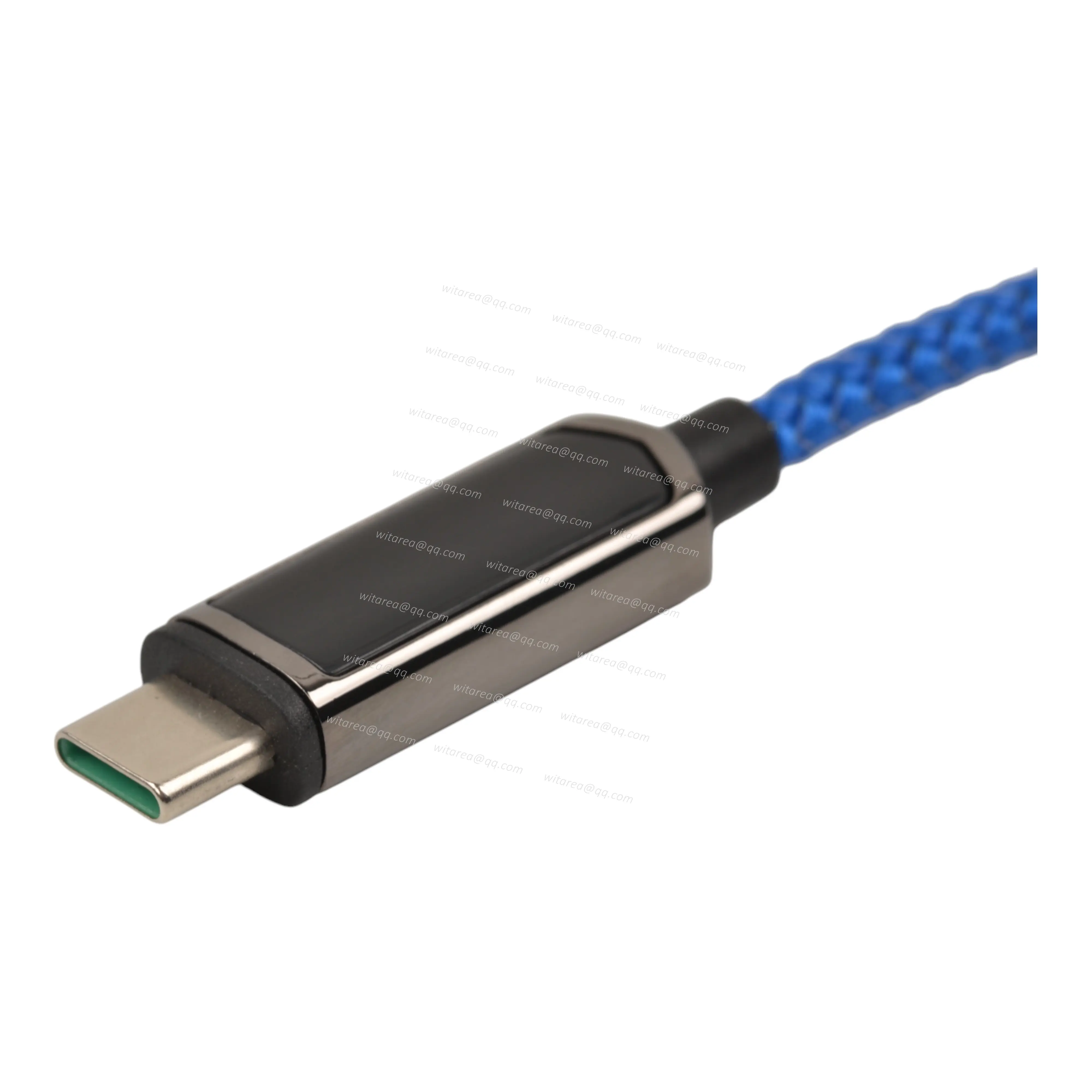 Fabric USB2.0 Type C to C quick charge cable with power meter