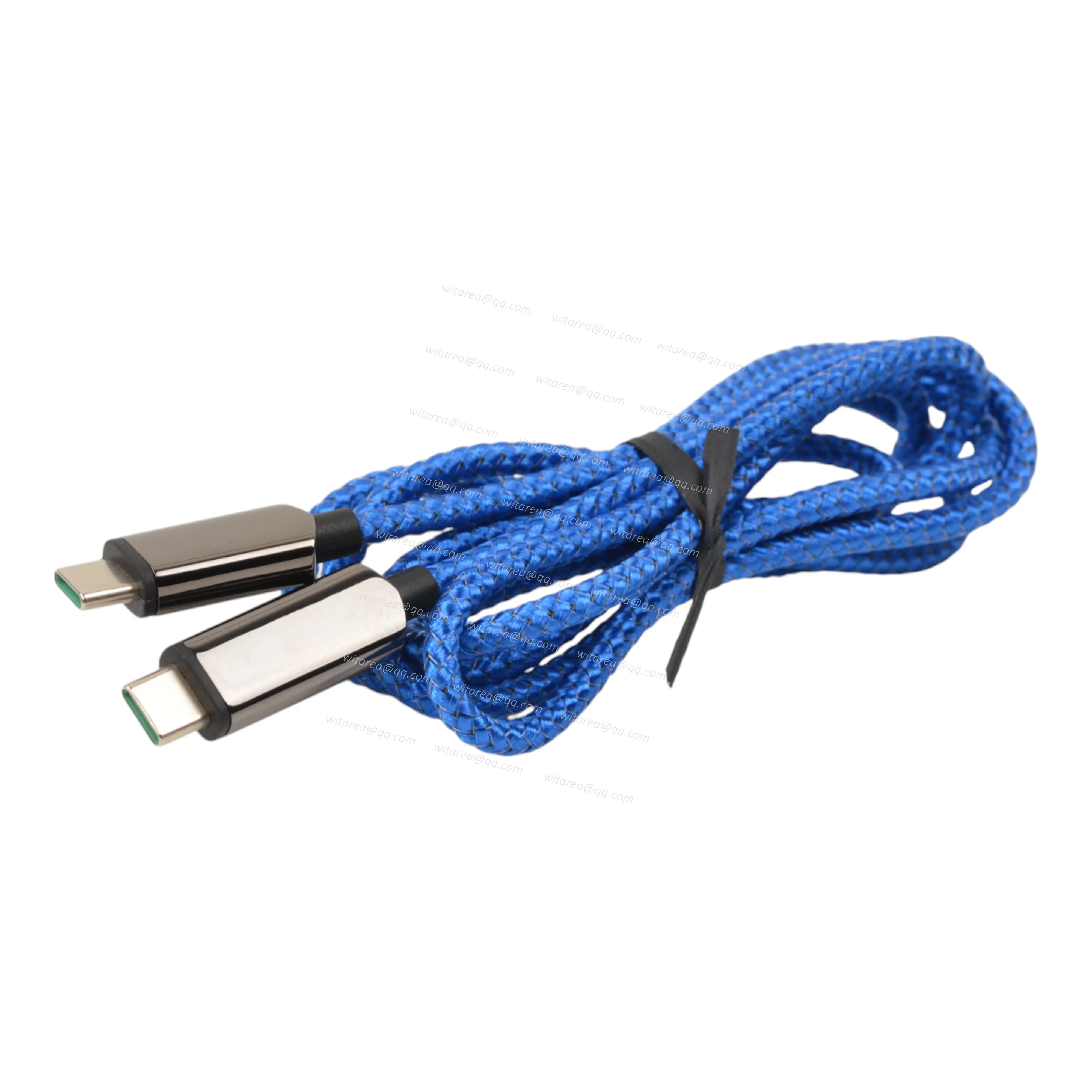 Fabric USB2.0 Type C to C quick charge cable with power meter