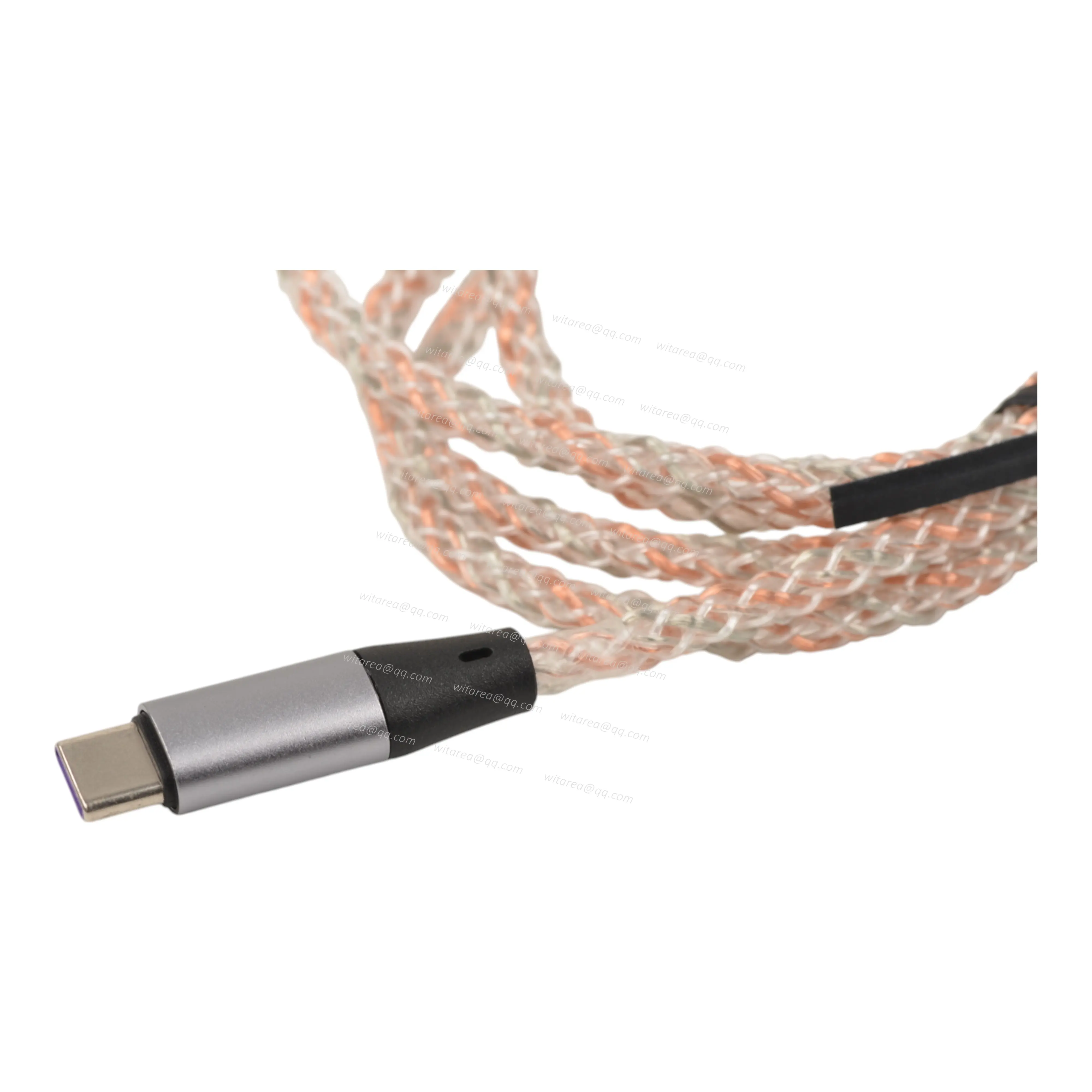 60W Fast Charge TYPE C to TYPE C RGB Light Cable Flow Luminous Cable