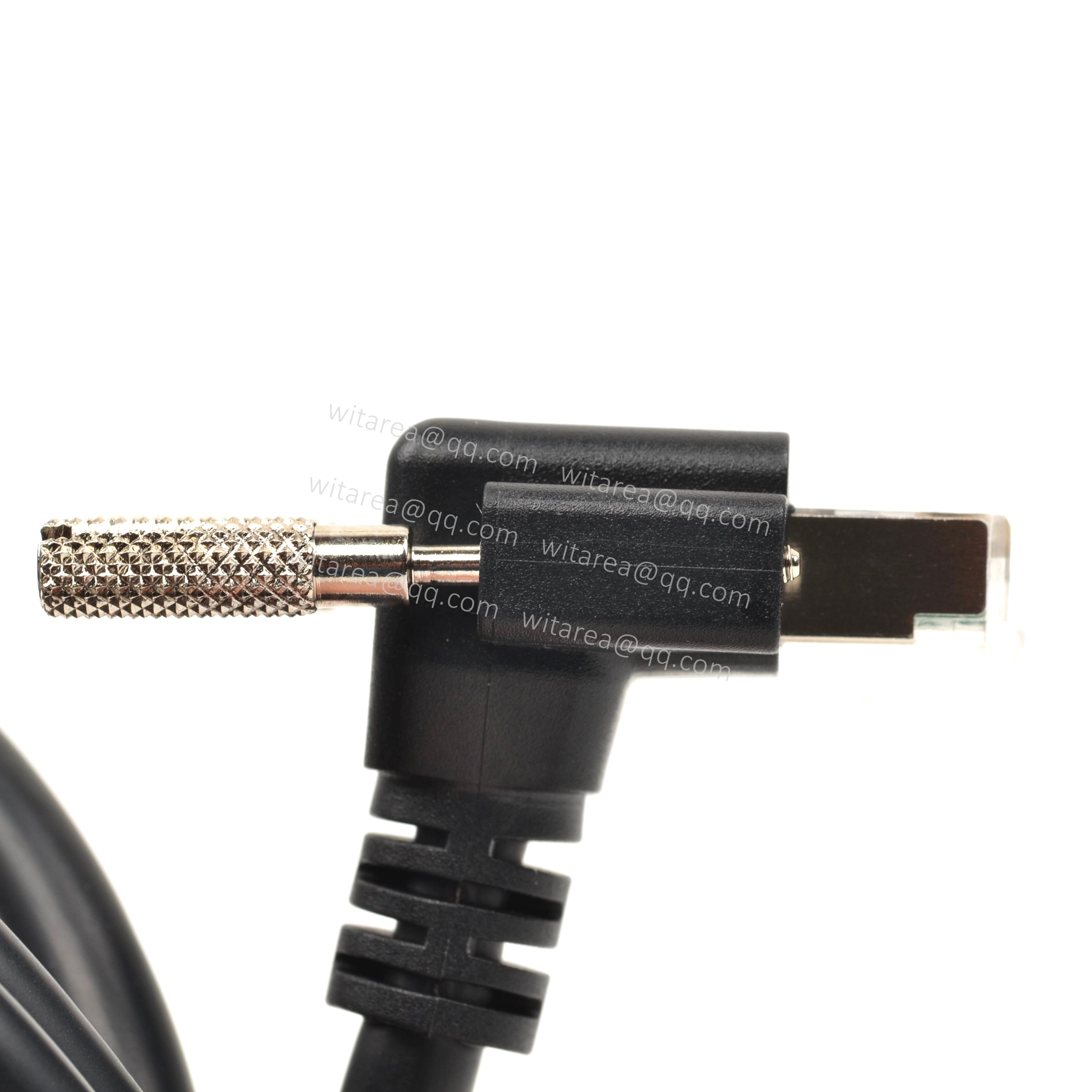 Down/up angled Cat8 Shielded Ethernet Patch Cable with dual screw locking