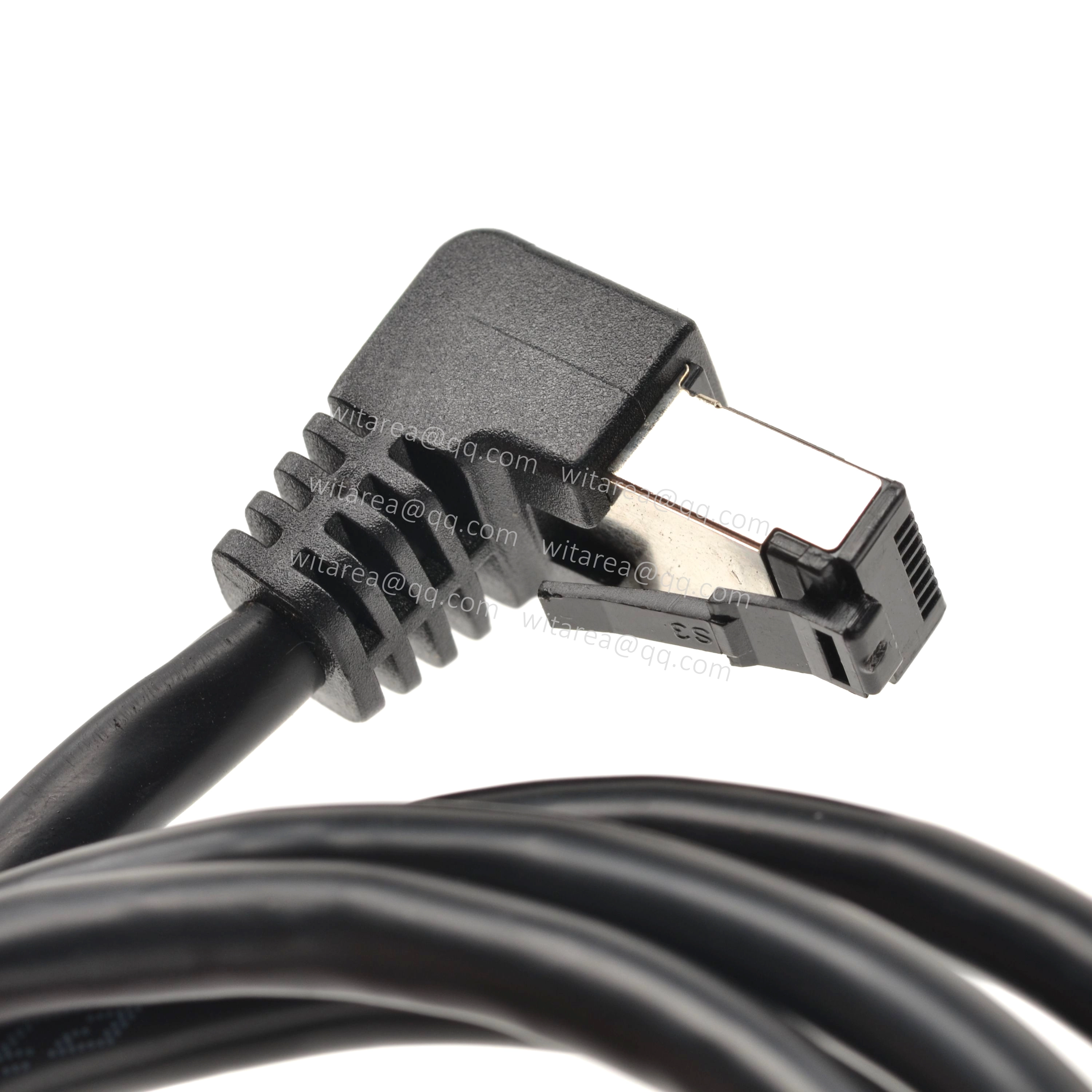 RJ45 Network Cable Cat.6A S/FTP Straight To Up/ Down Angled