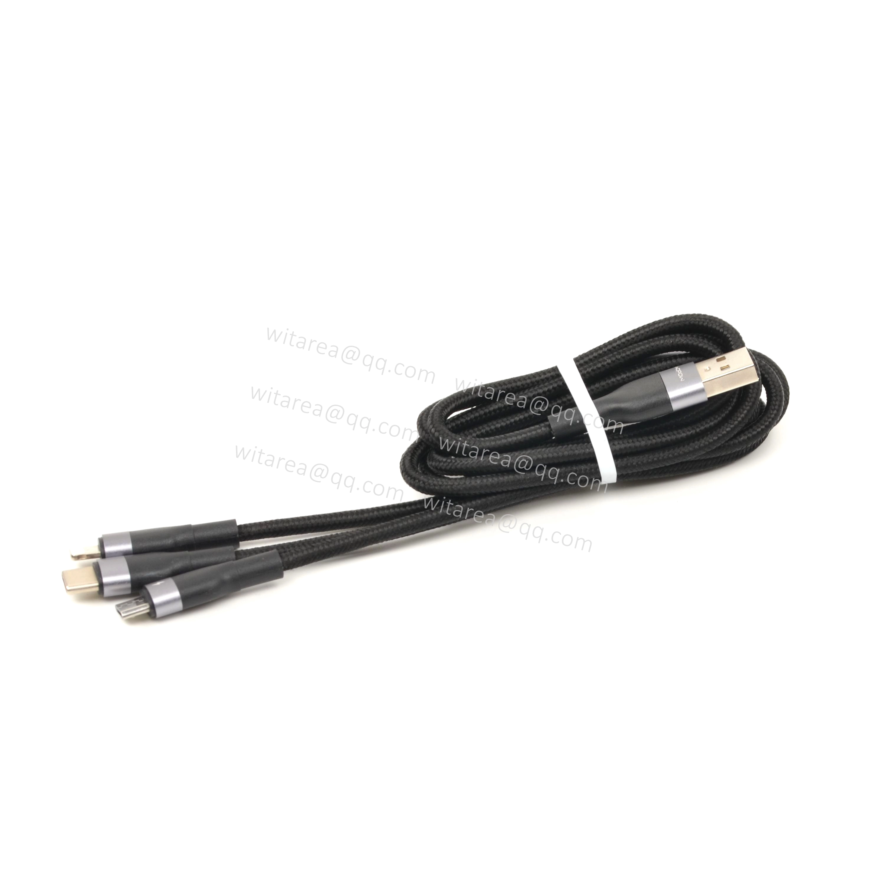 3 in 1 Charge Cable, USB AM To Type C Micro B Lightning cable