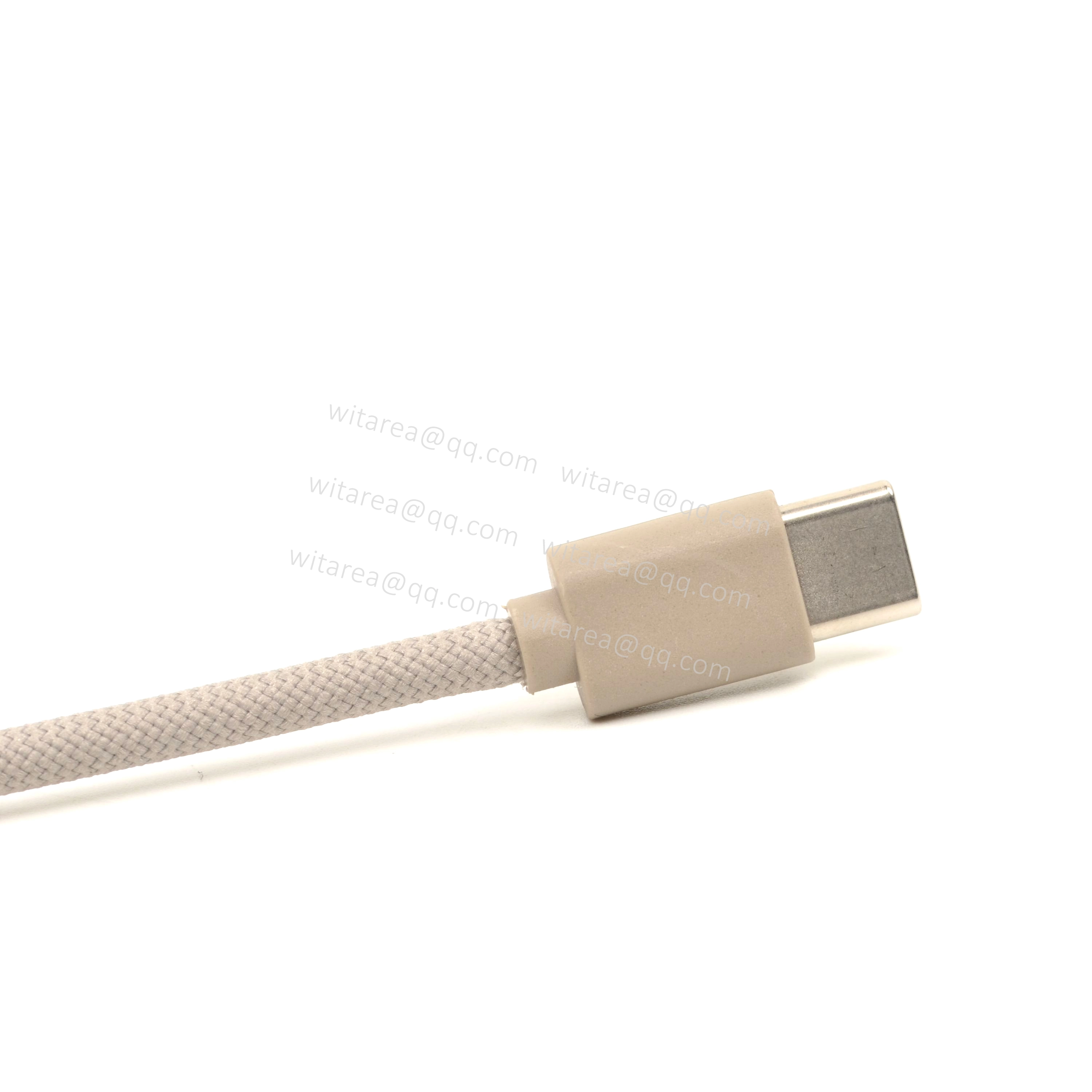 Right / Left angled USB Type C to USB Type C cable with fabric braiding