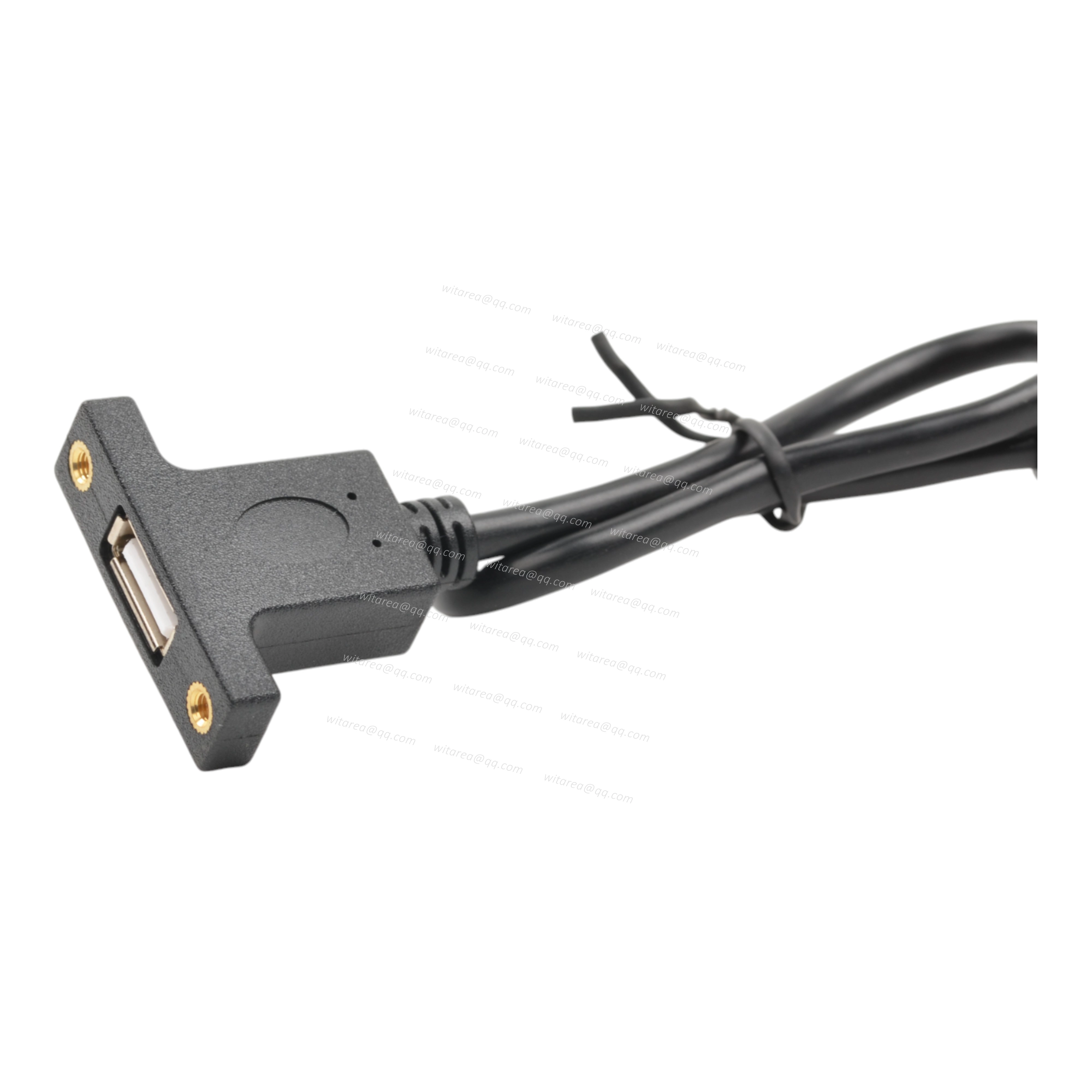 USB2.0 AM TO USB2.0 AF with screw nut panel mount cable