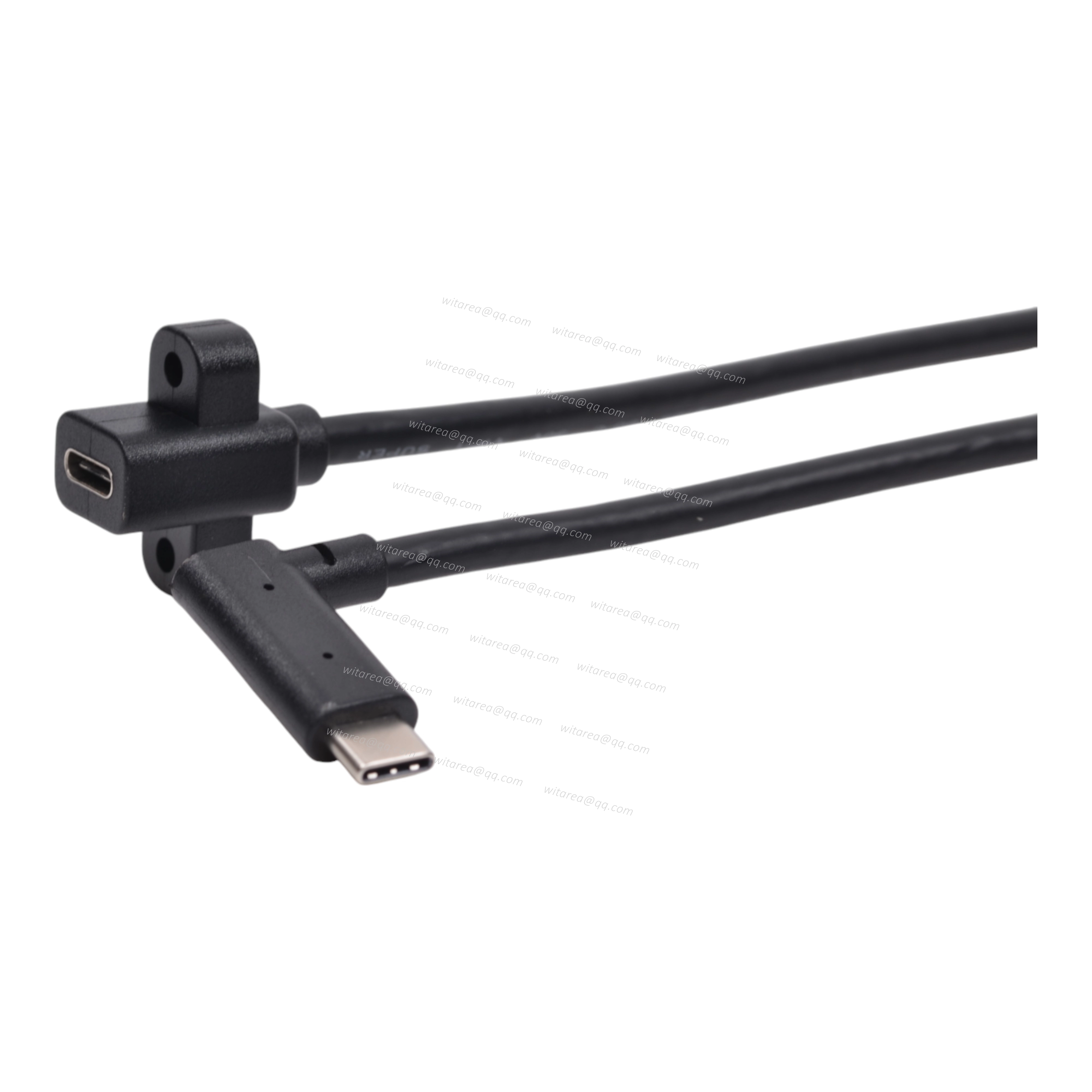 Right angled USB 3.0 Type CM to USB 3.0 Type CF panel mount cable