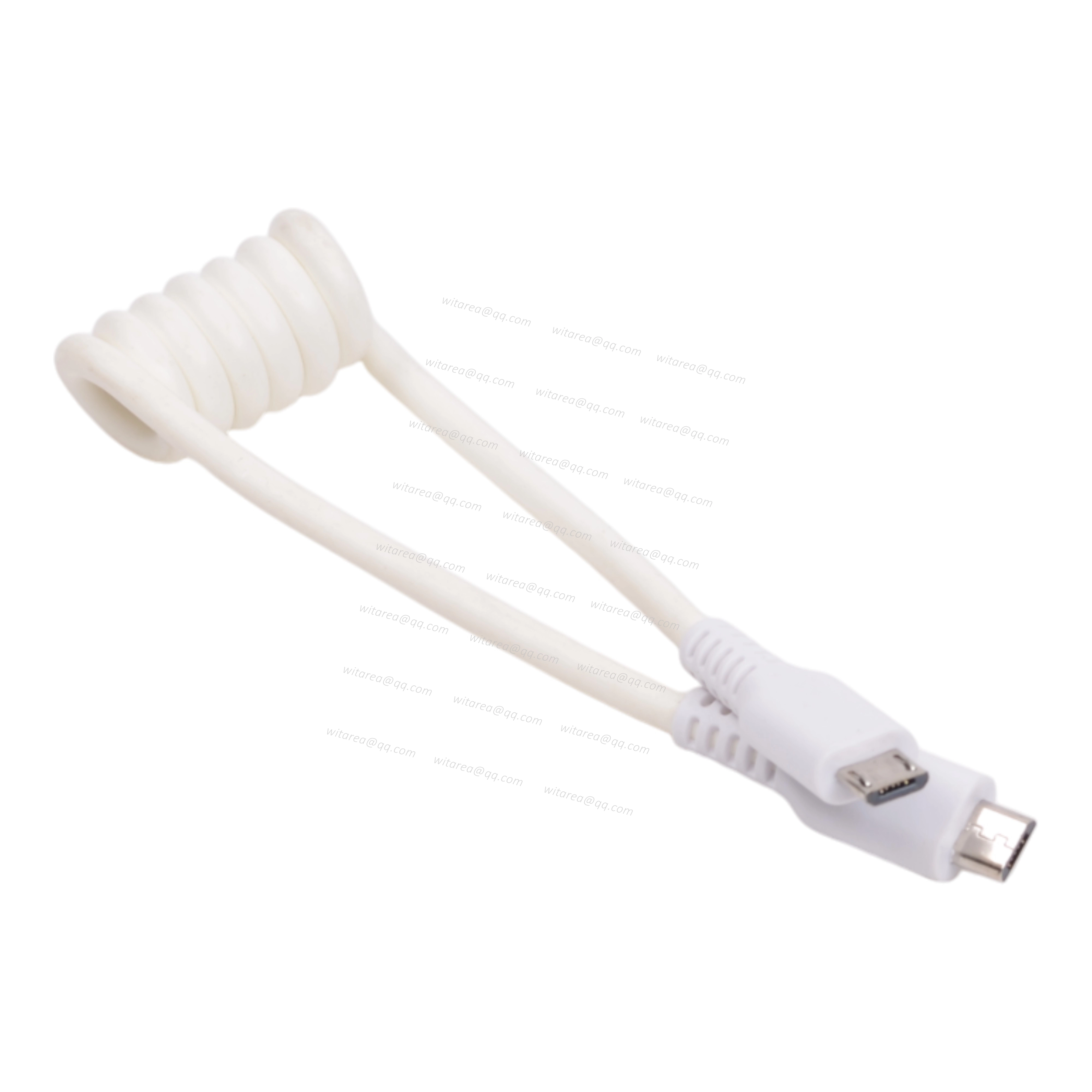USB 2.0 Micro B male to Micro B male coiled cable