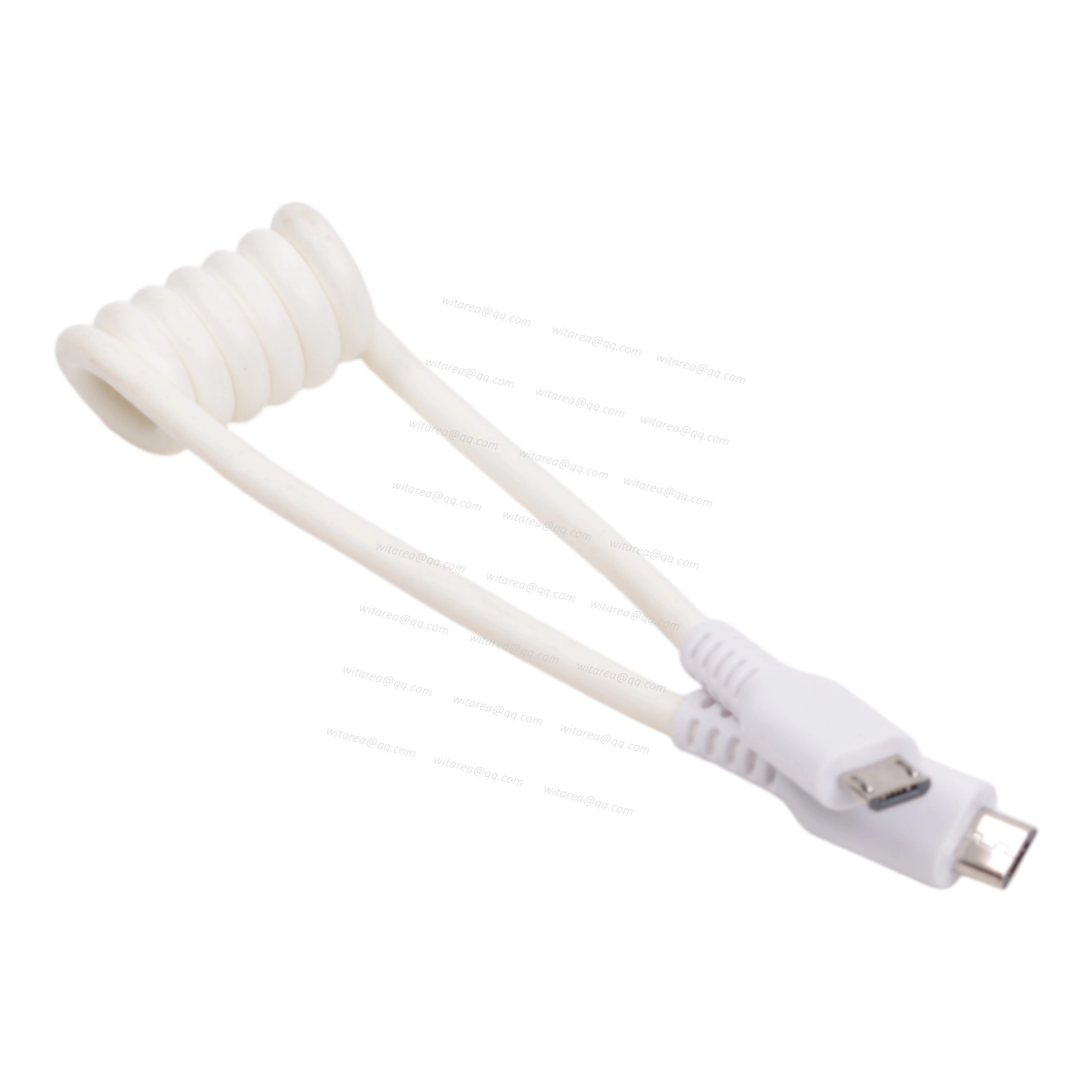 USB 2.0 Micro B male to Micro B male coiled cable