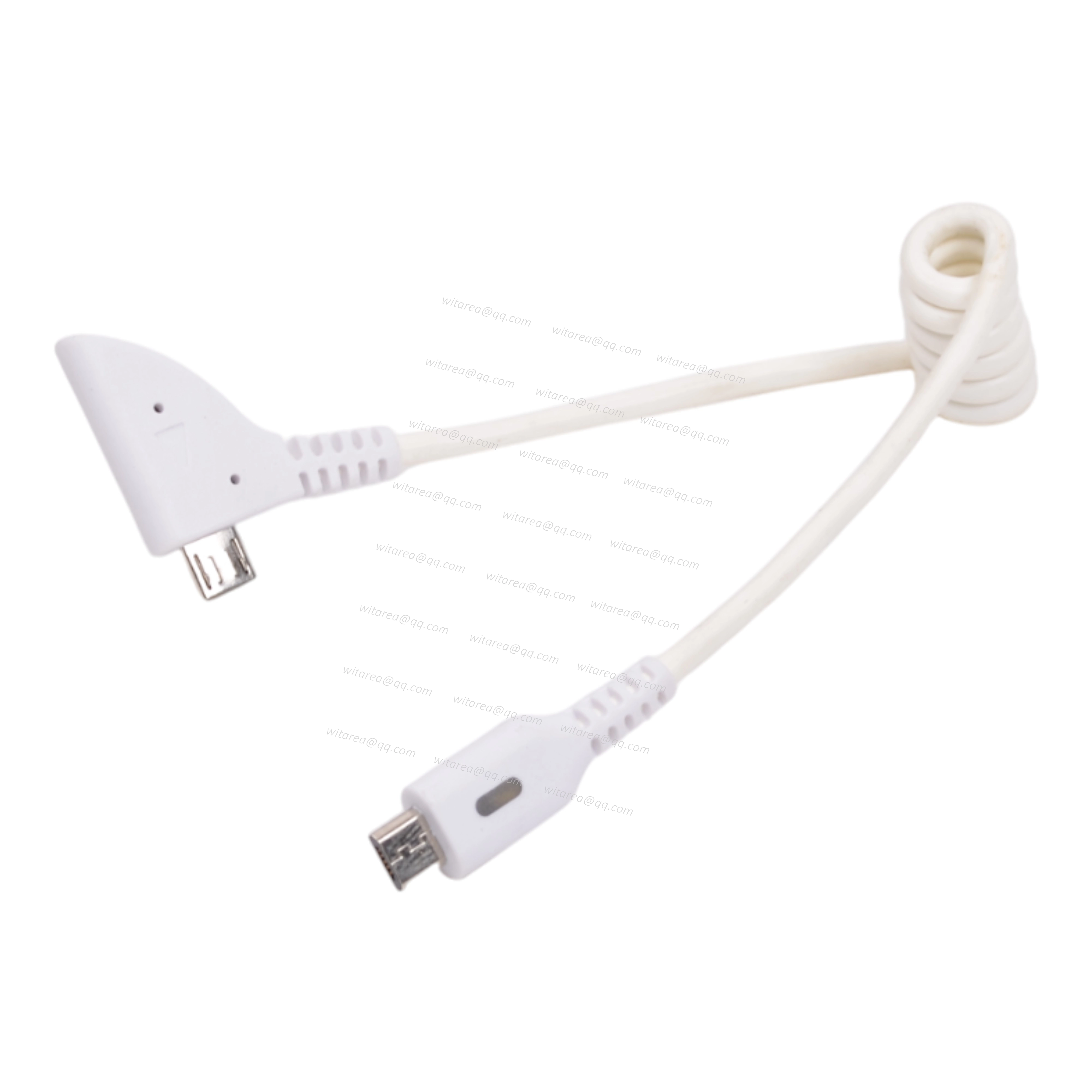 USB 2.0 Micro B male to Micro B male coiled cable